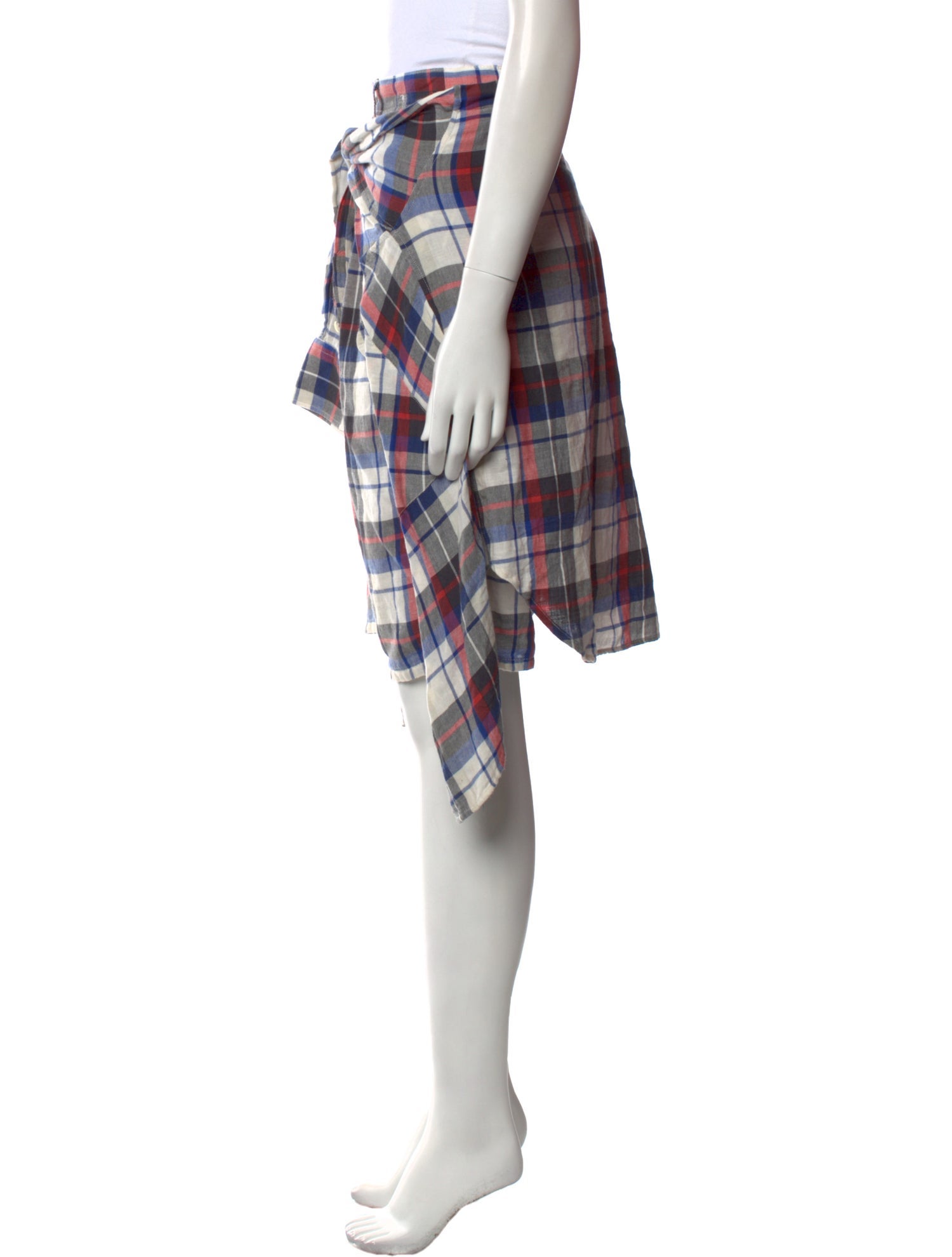 R13 Plaid Print Knee-Length Shorts