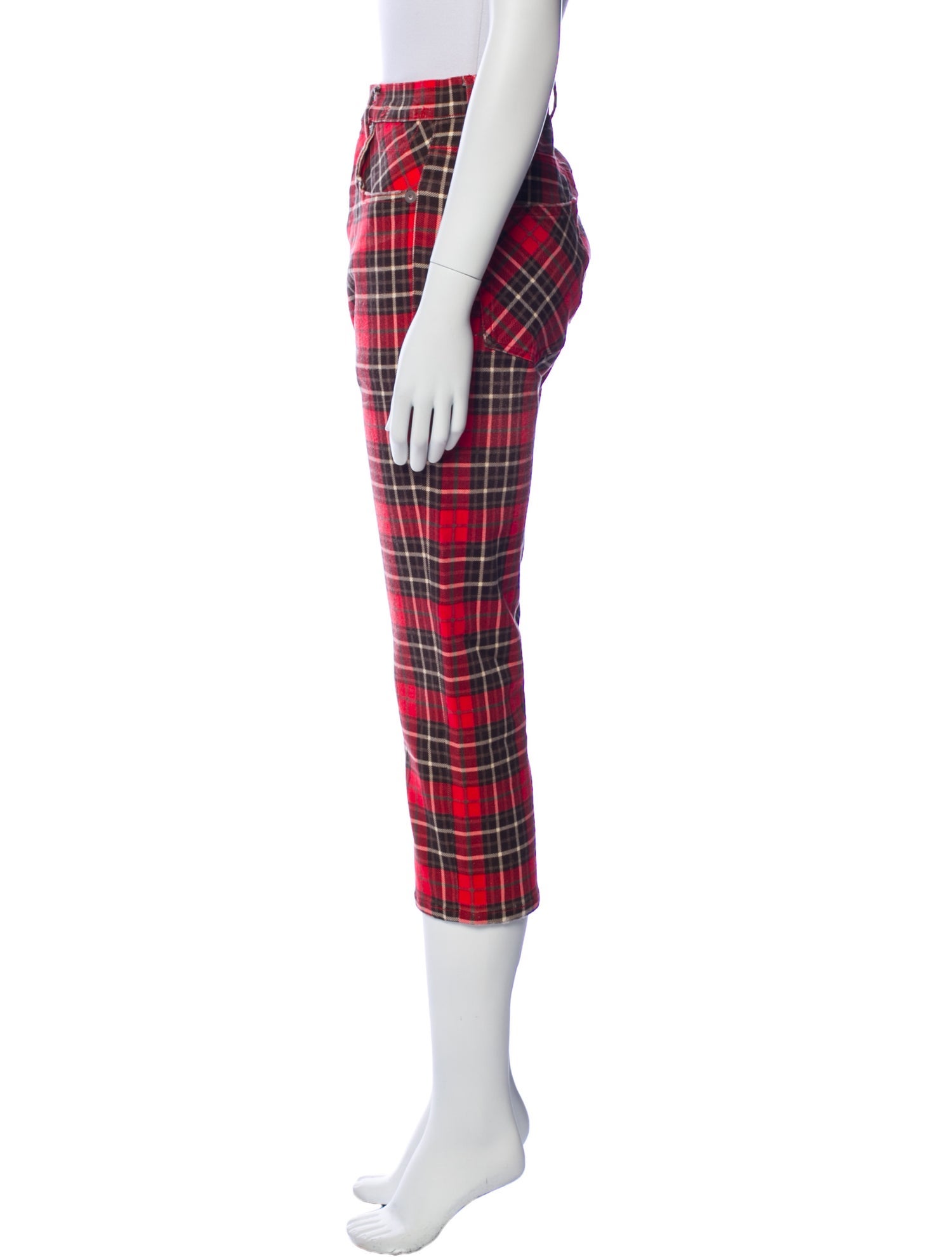 R13 Plaid Print Straight Leg Pants