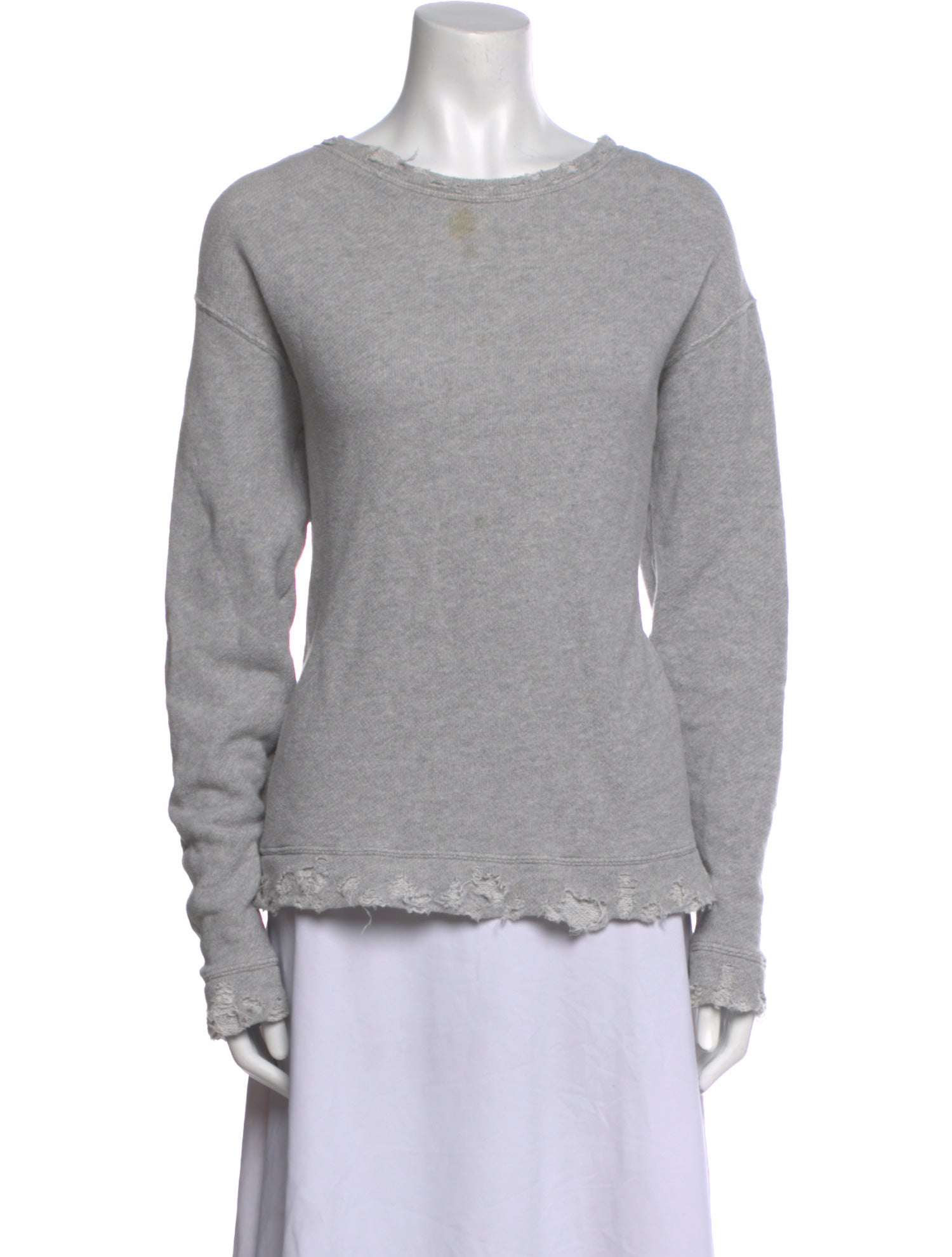 R13 Bateau Neckline Long Sleeve Sweatshirt