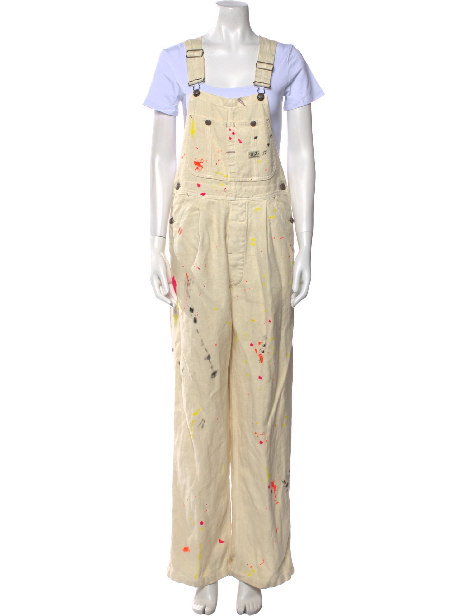 R13 Graphic Print Square Neckline Jumpsuit