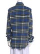 R13 Plaid Print Long Sleeve Button-Up Top