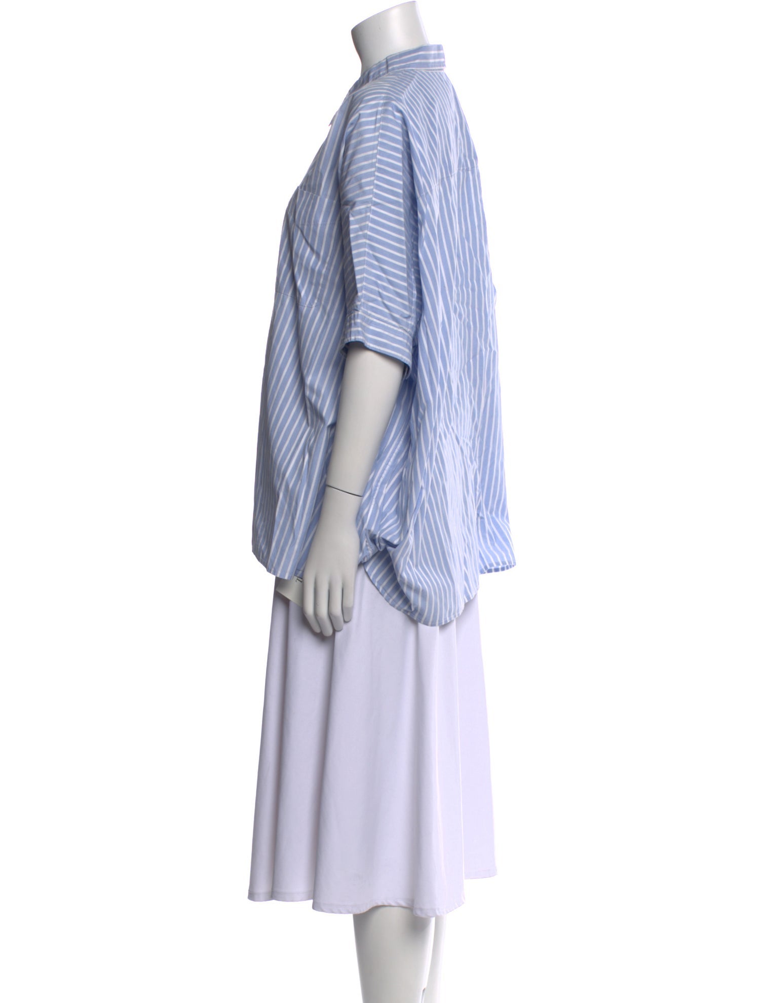 R13 Striped Short Sleeve Button-Up Top