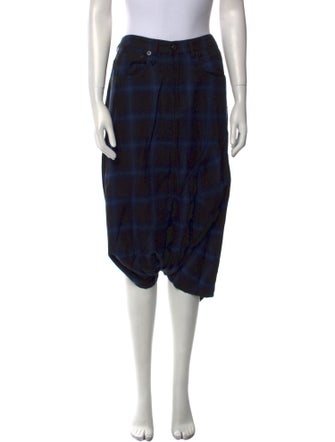 R13 Plaid Print Knee-Length Skirt