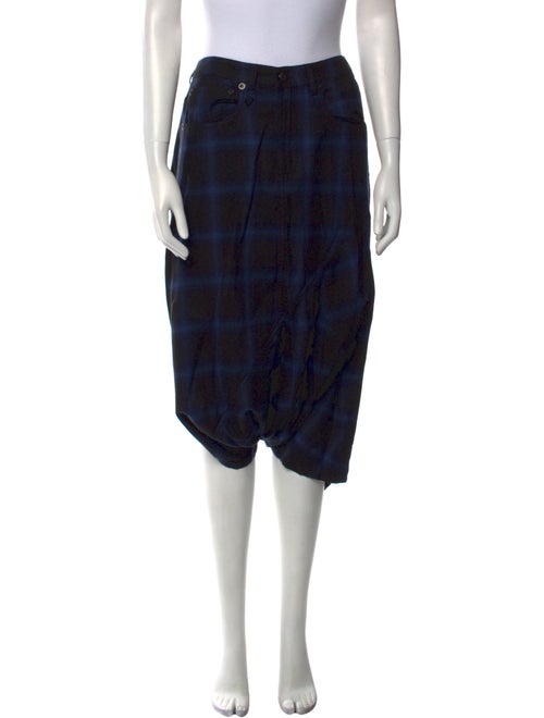 R13 Plaid Print Knee-Length Skirt