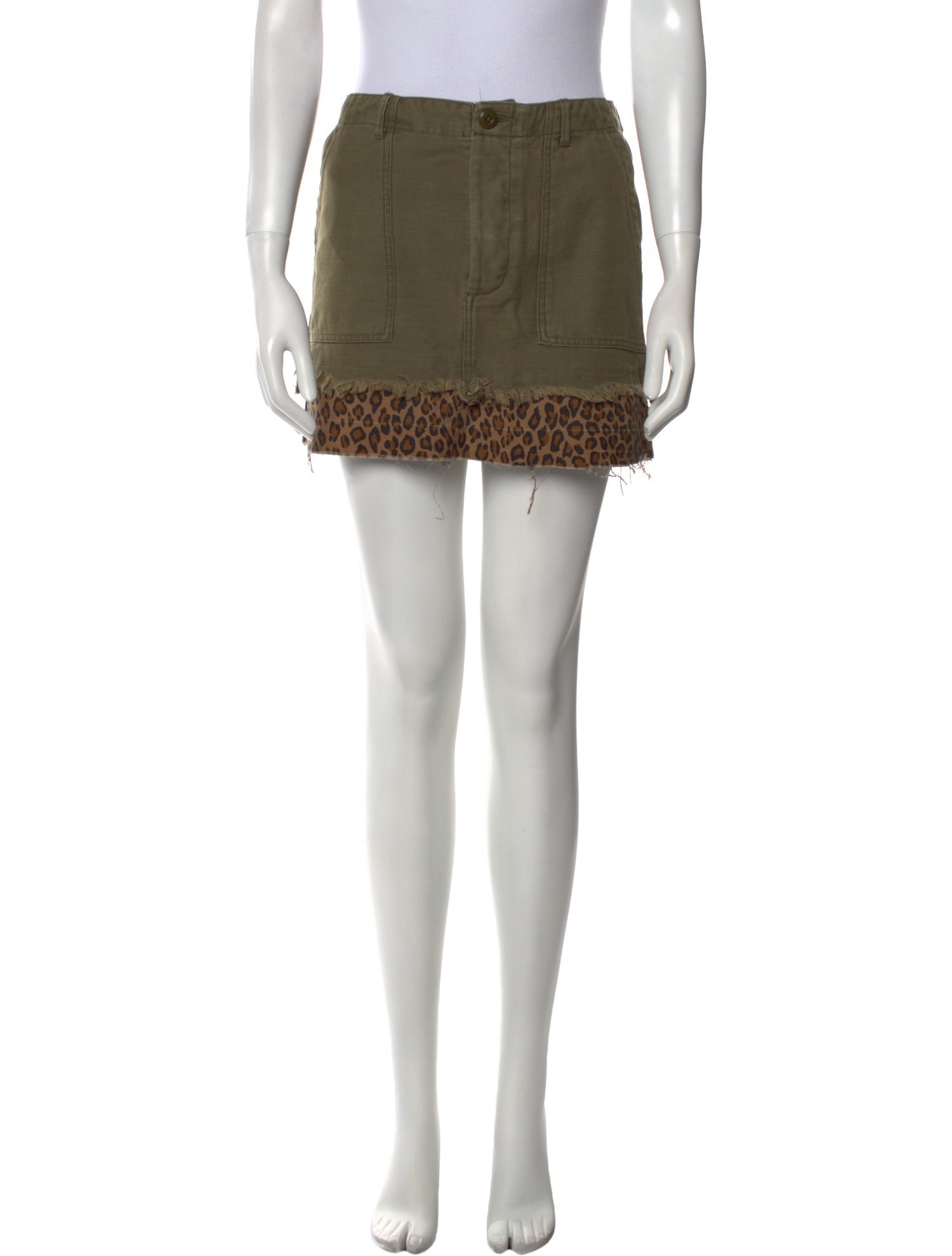 R13 Distressed Accents Mini Skirt