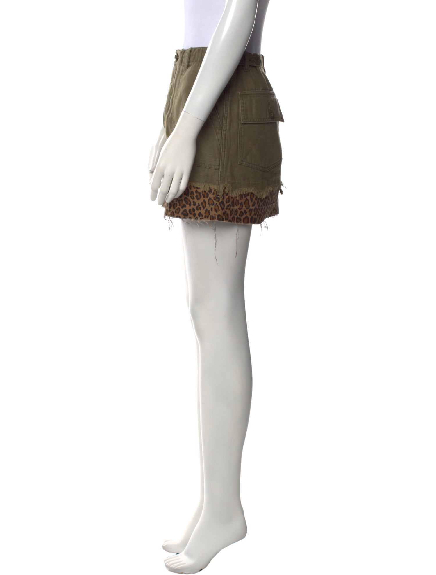 R13 Distressed Accents Mini Skirt