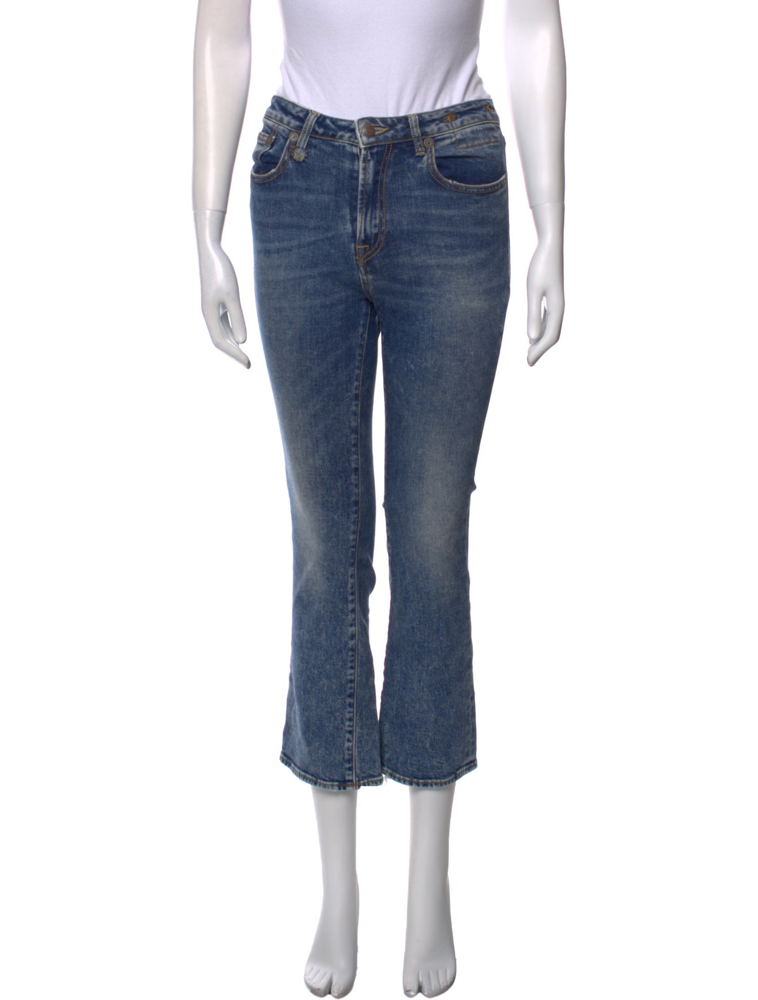 R13 Mid-Rise Straight Leg Jeans