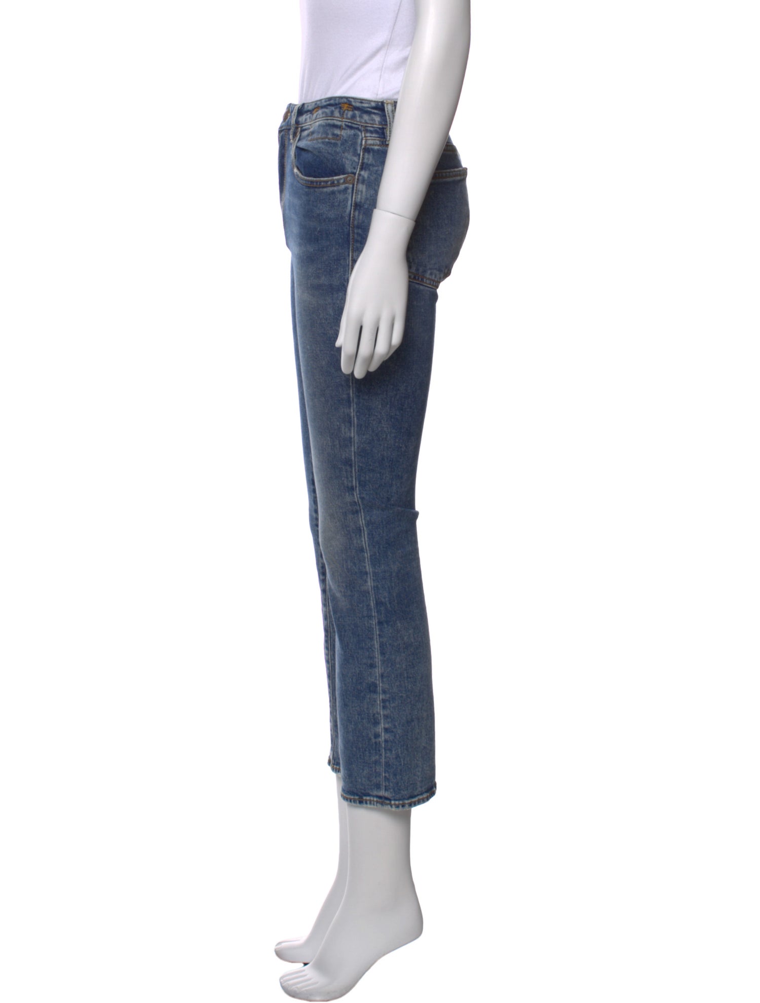 R13 Mid-Rise Straight Leg Jeans