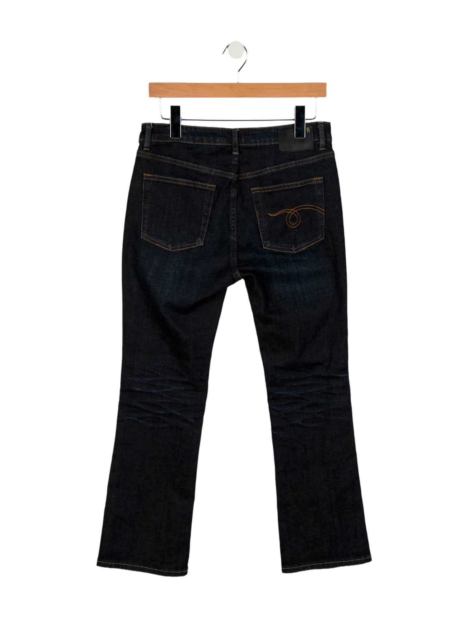 R13 Mid-Rise Straight Leg Jeans