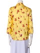 R13 Floral Print Three-Quarter Sleeve Button-Up Top