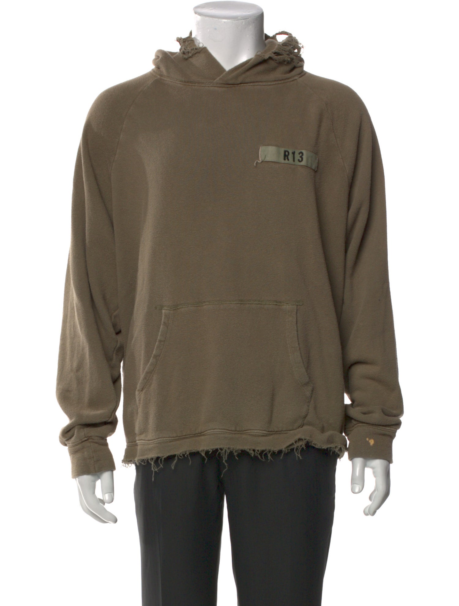 R13 Crew Neck Long Sleeve Hoodie