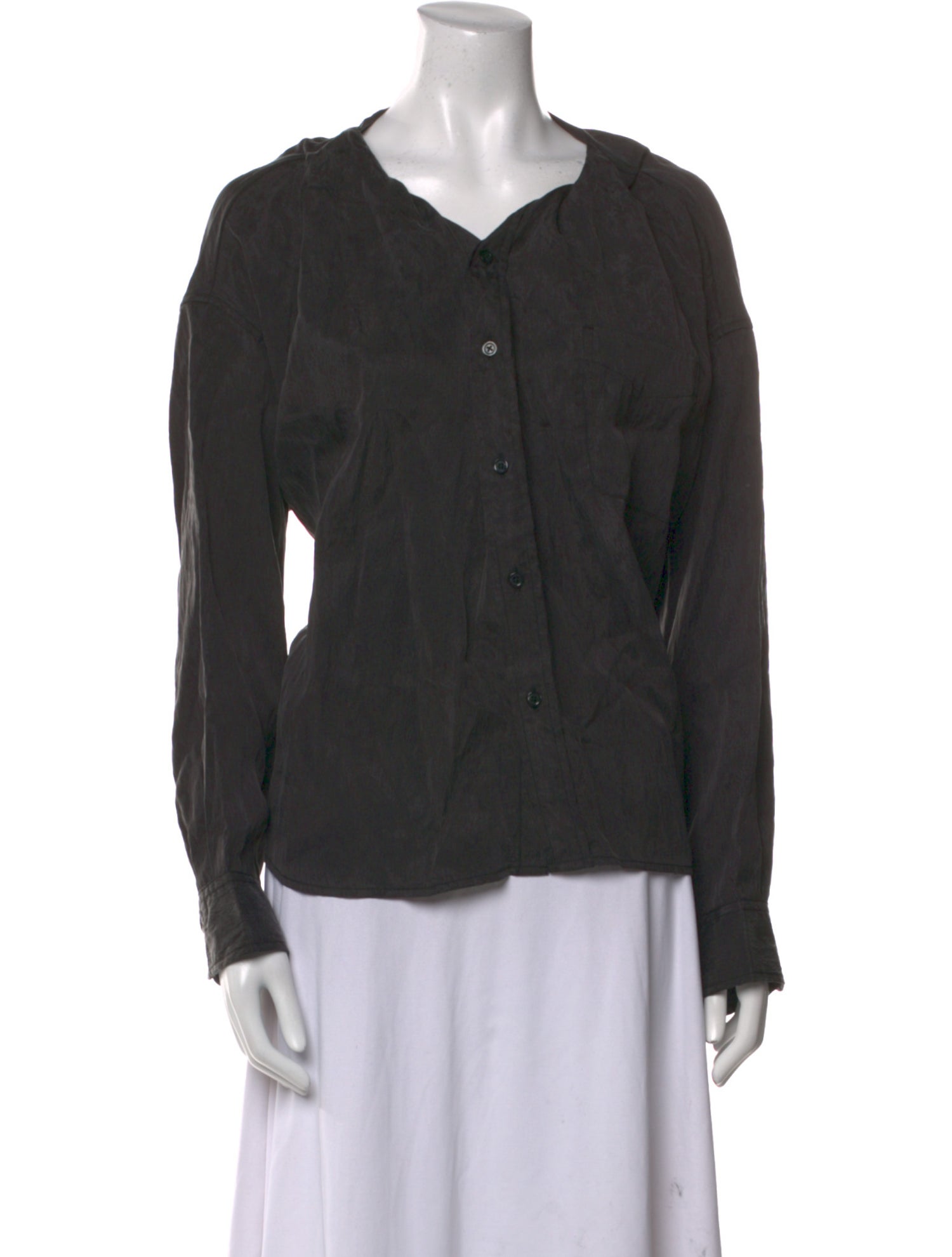 R13 V-Neck Long Sleeve Button-Up Top w/ Tags