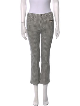 R13 Houndstooth Print Straight Leg Pants