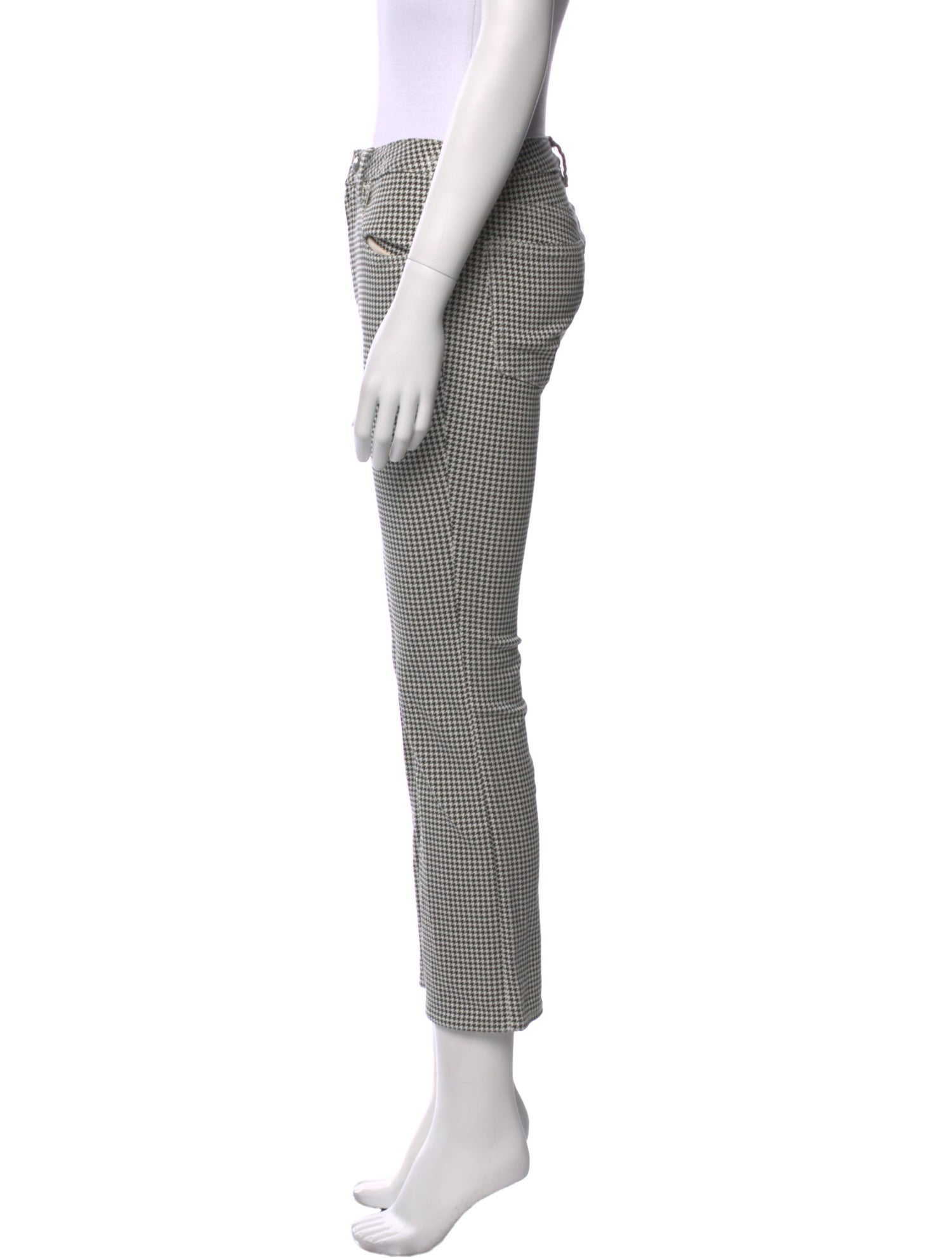 R13 Houndstooth Print Straight Leg Pants