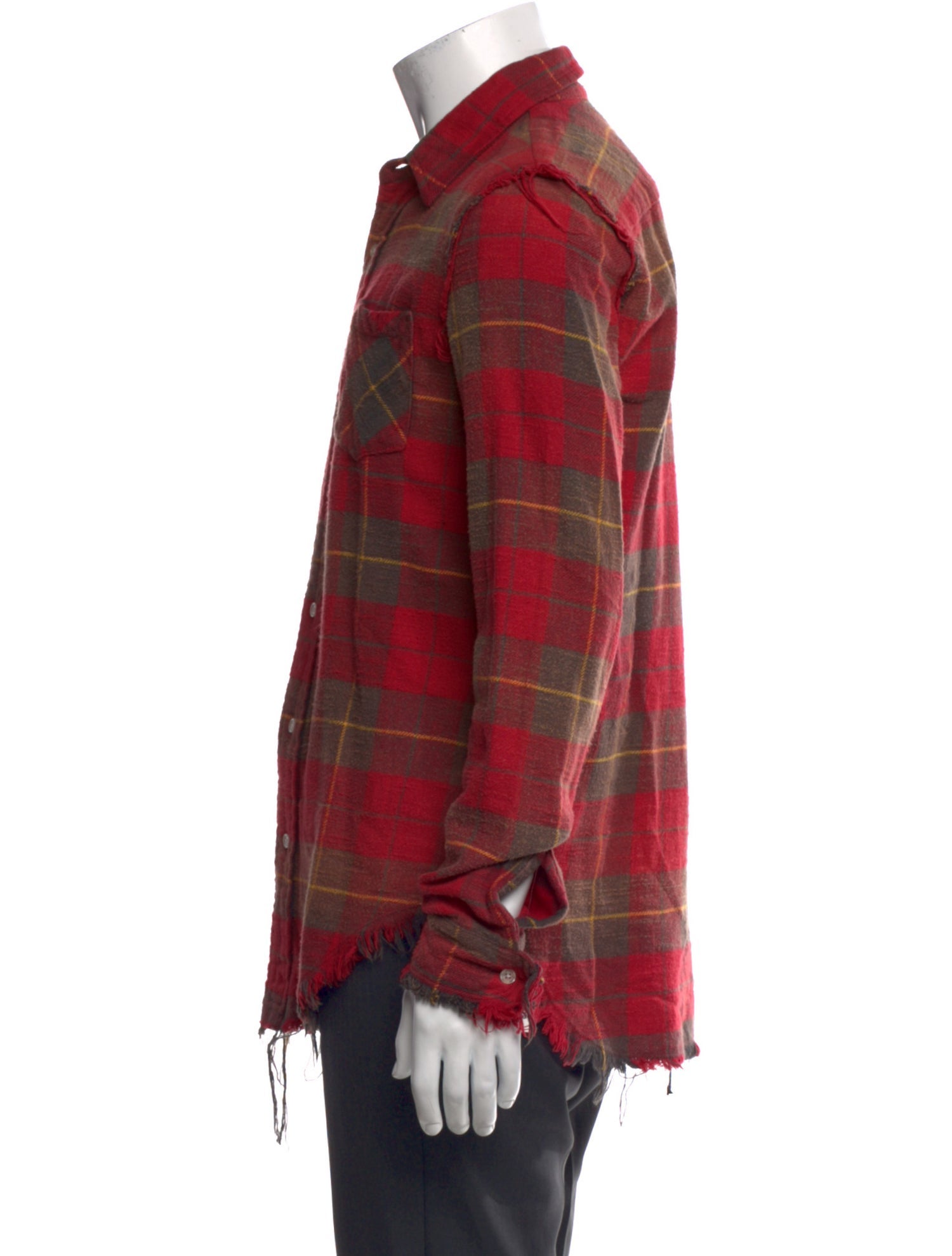 R13 Plaid Print Long Sleeve Shirt