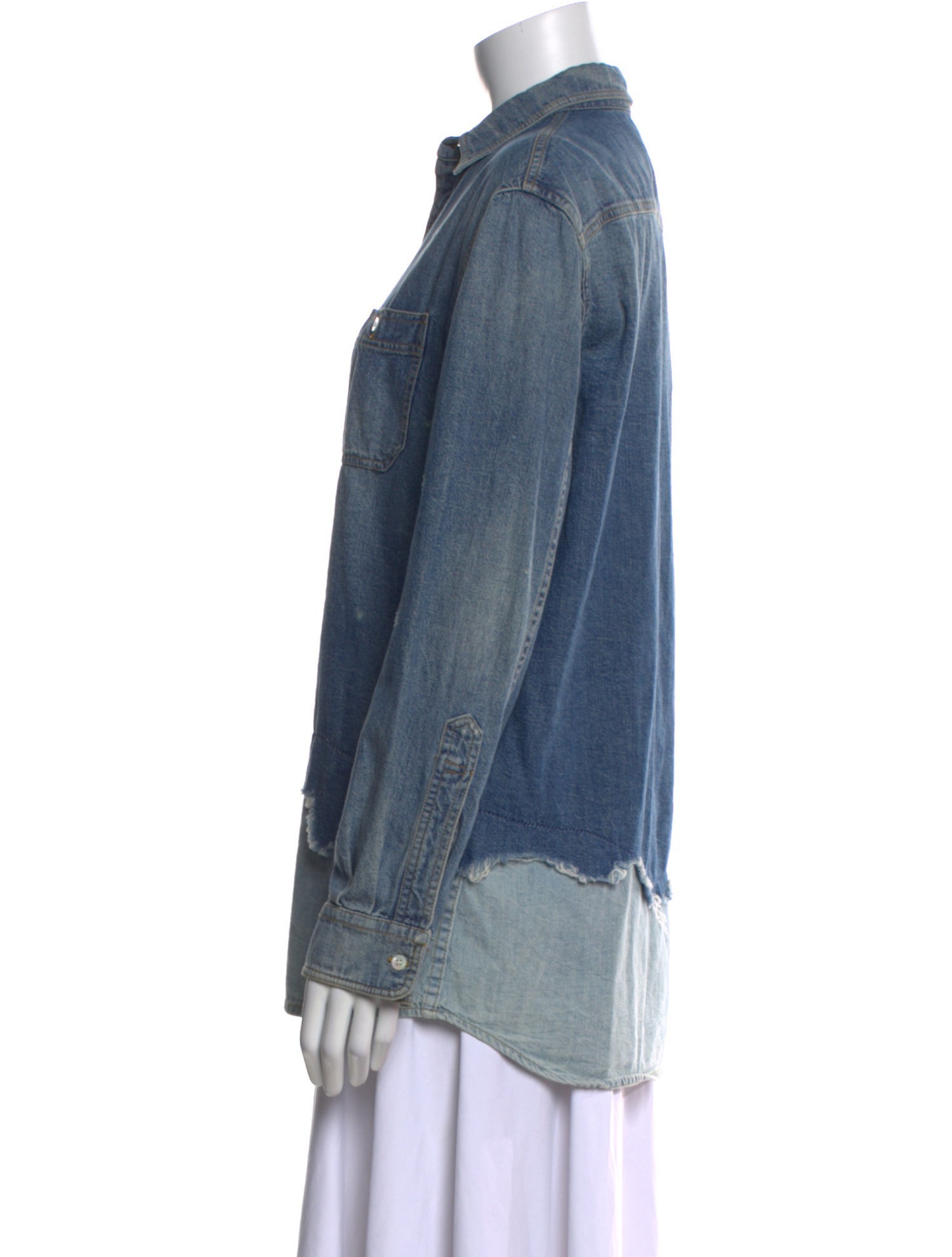 R13 Long Sleeve Button-Up Top