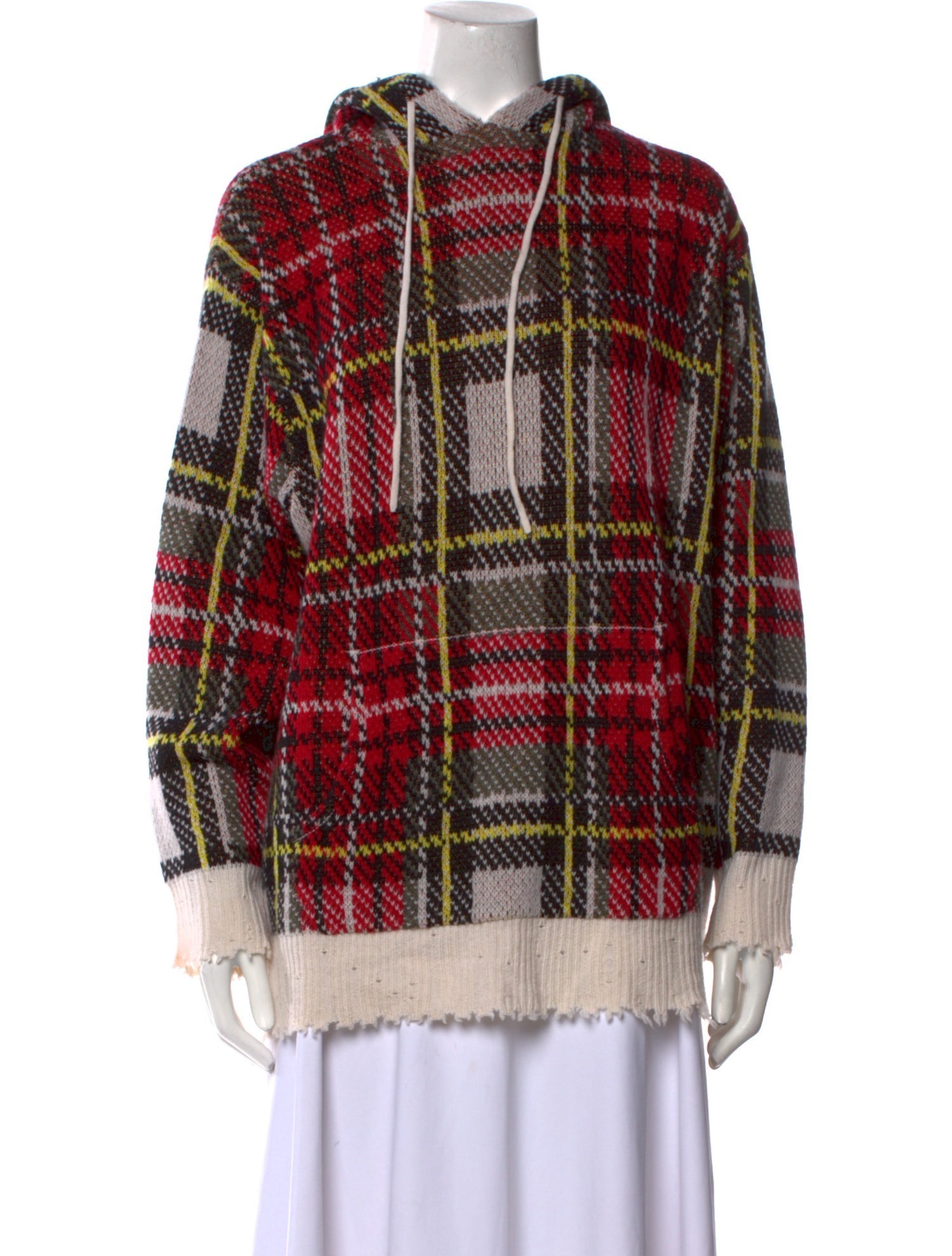 R13 Cashmere Plaid Print Sweater
