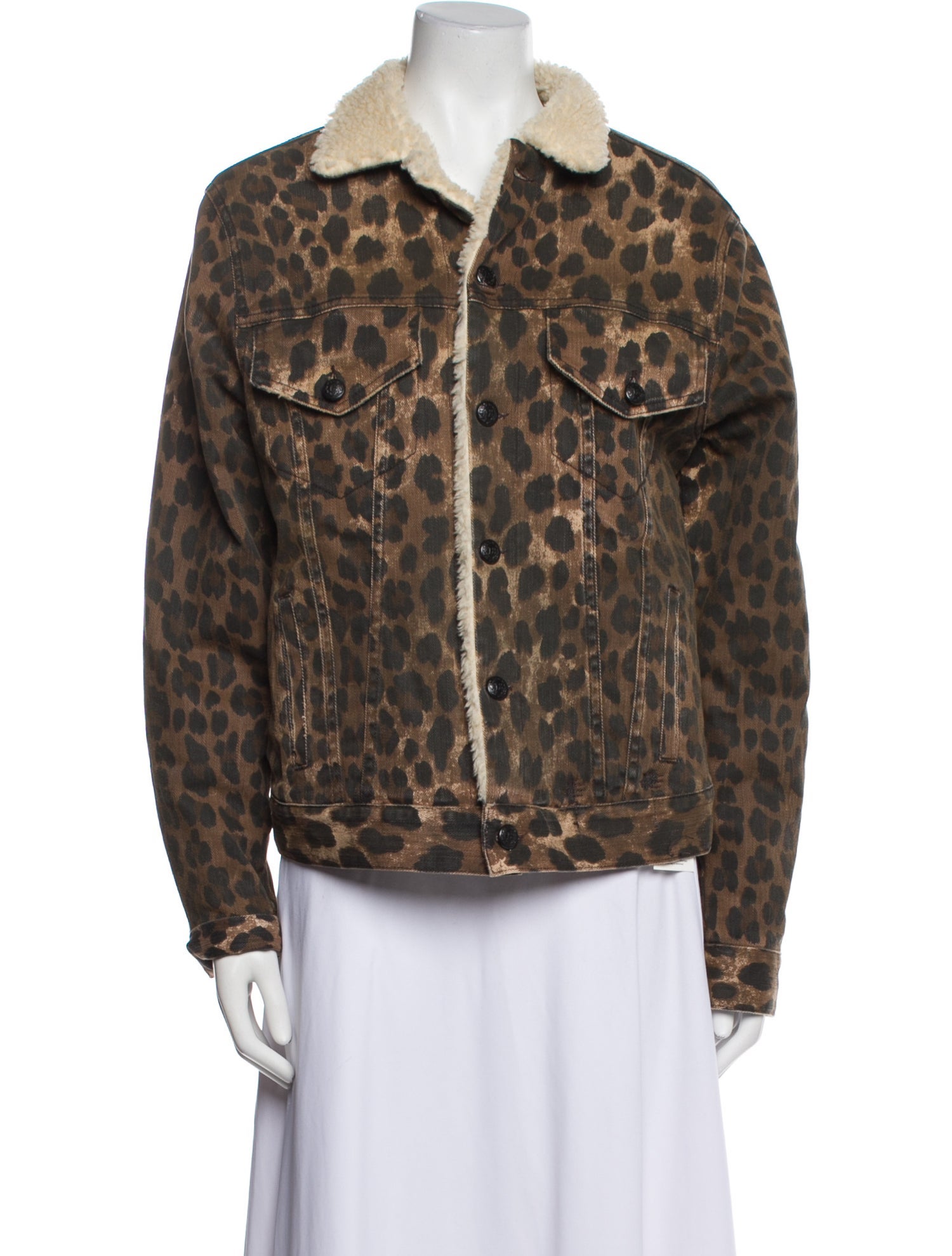 R13 Animal Print Faux Fur Jacket