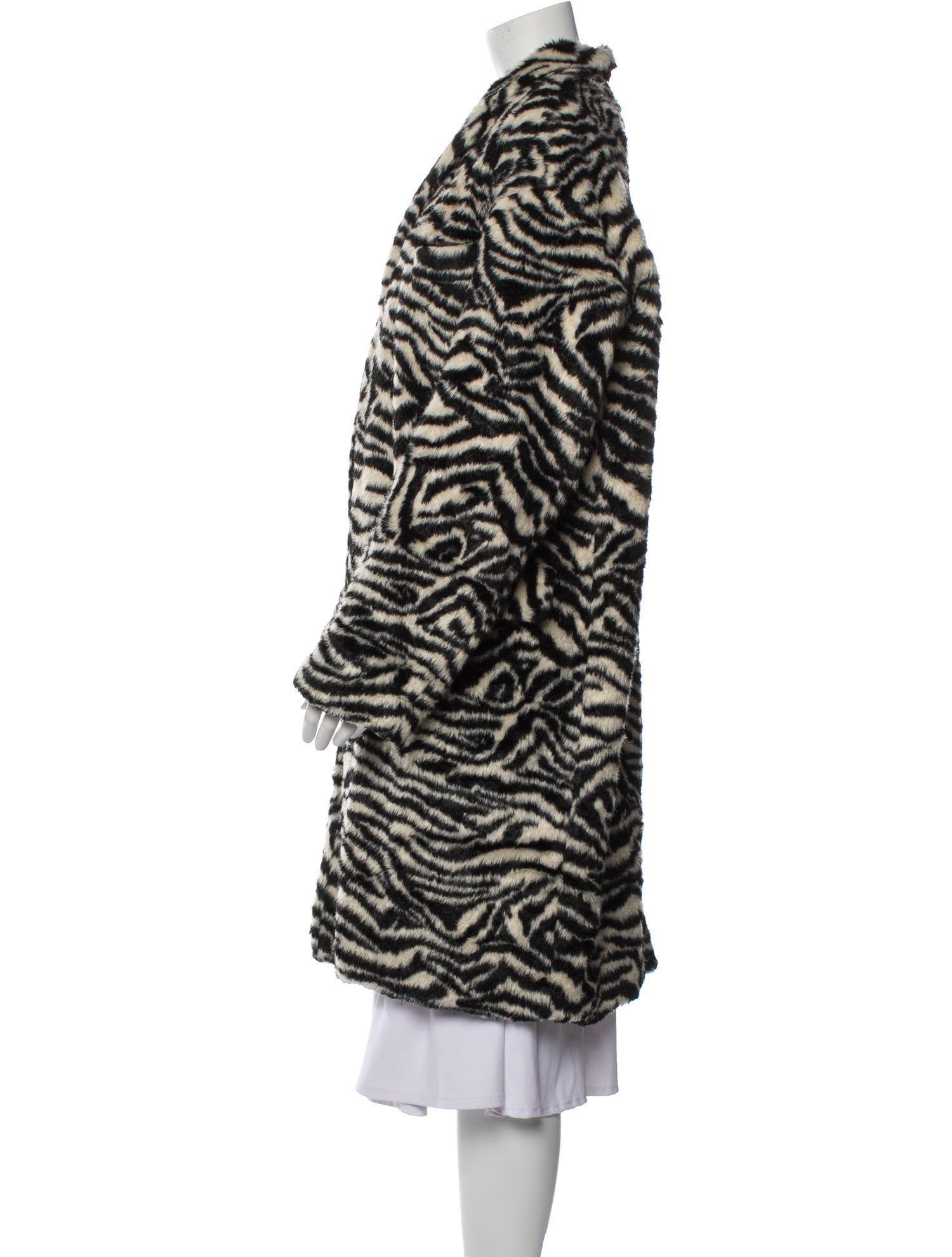 R13 Animal Print Faux Fur Coat