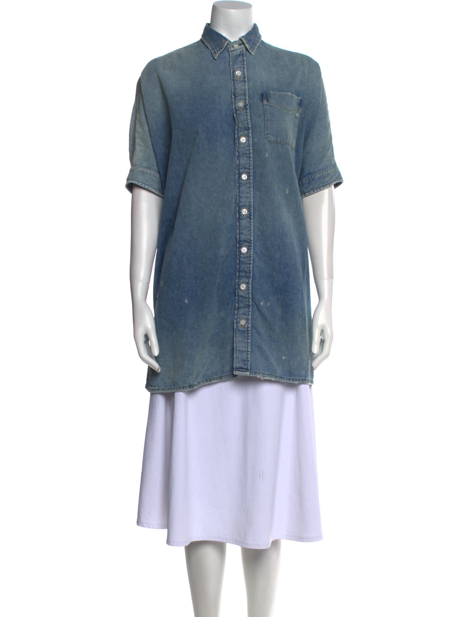 R13 Mock Neck Short Sleeve Tunic