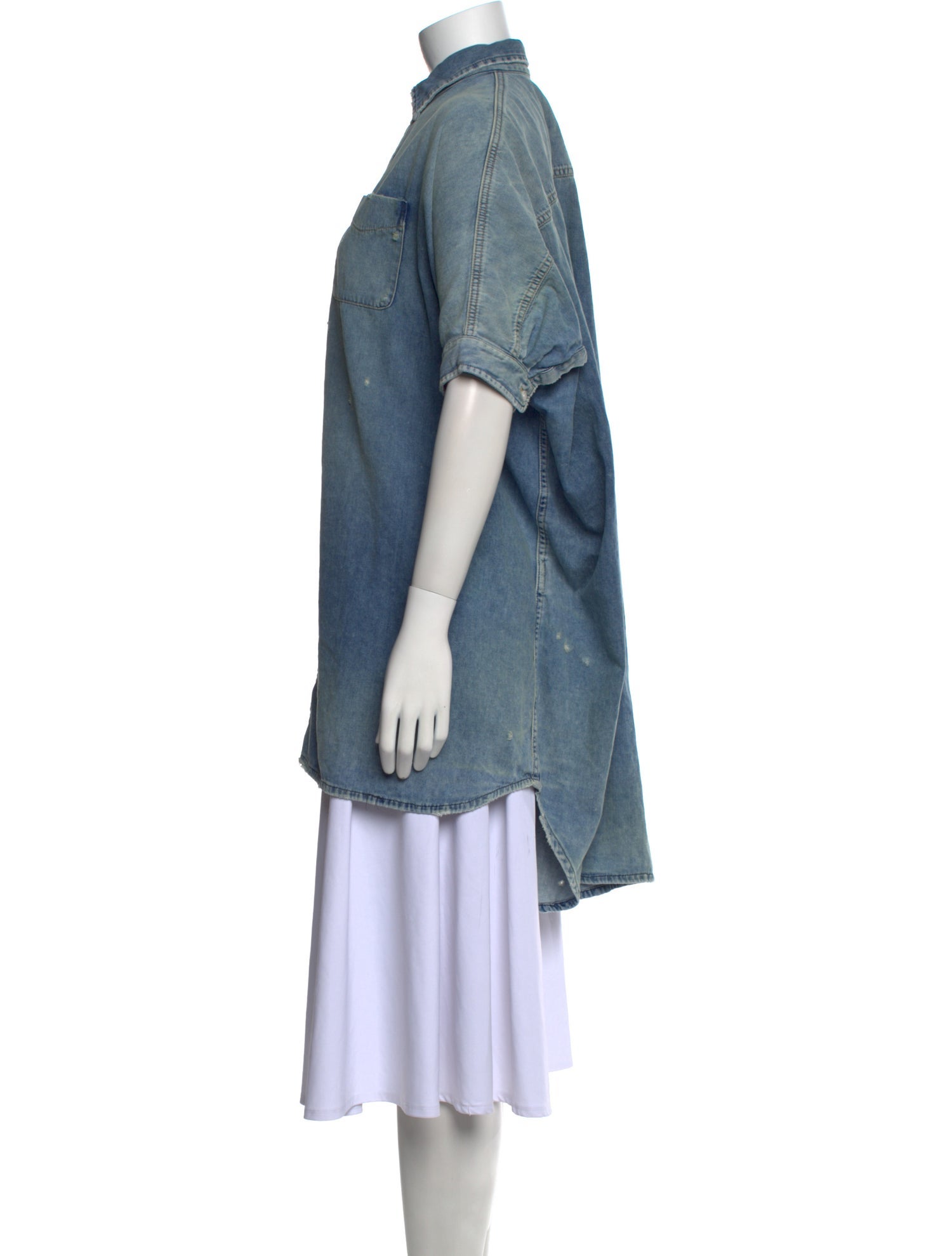 R13 Mock Neck Short Sleeve Tunic