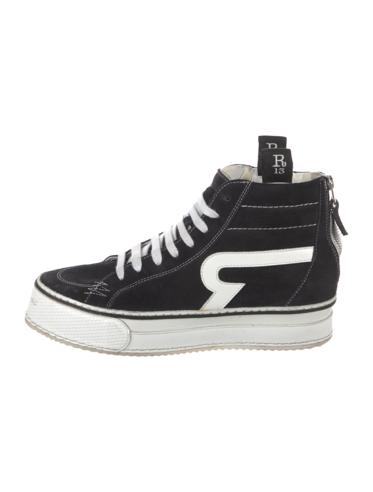 R13 Suede Distressed Accents Wedge Sneakers