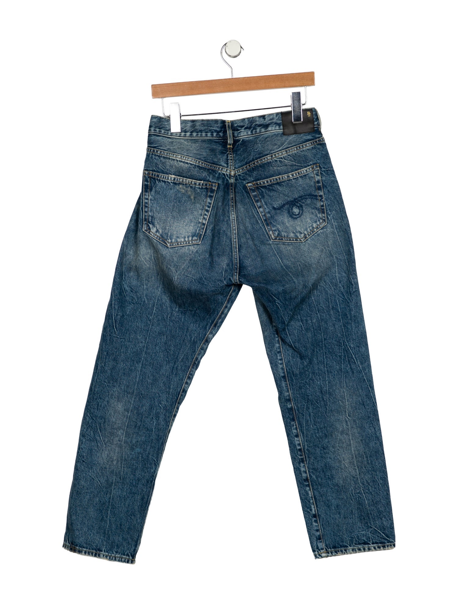 R13 High-Rise Straight Leg Jeans