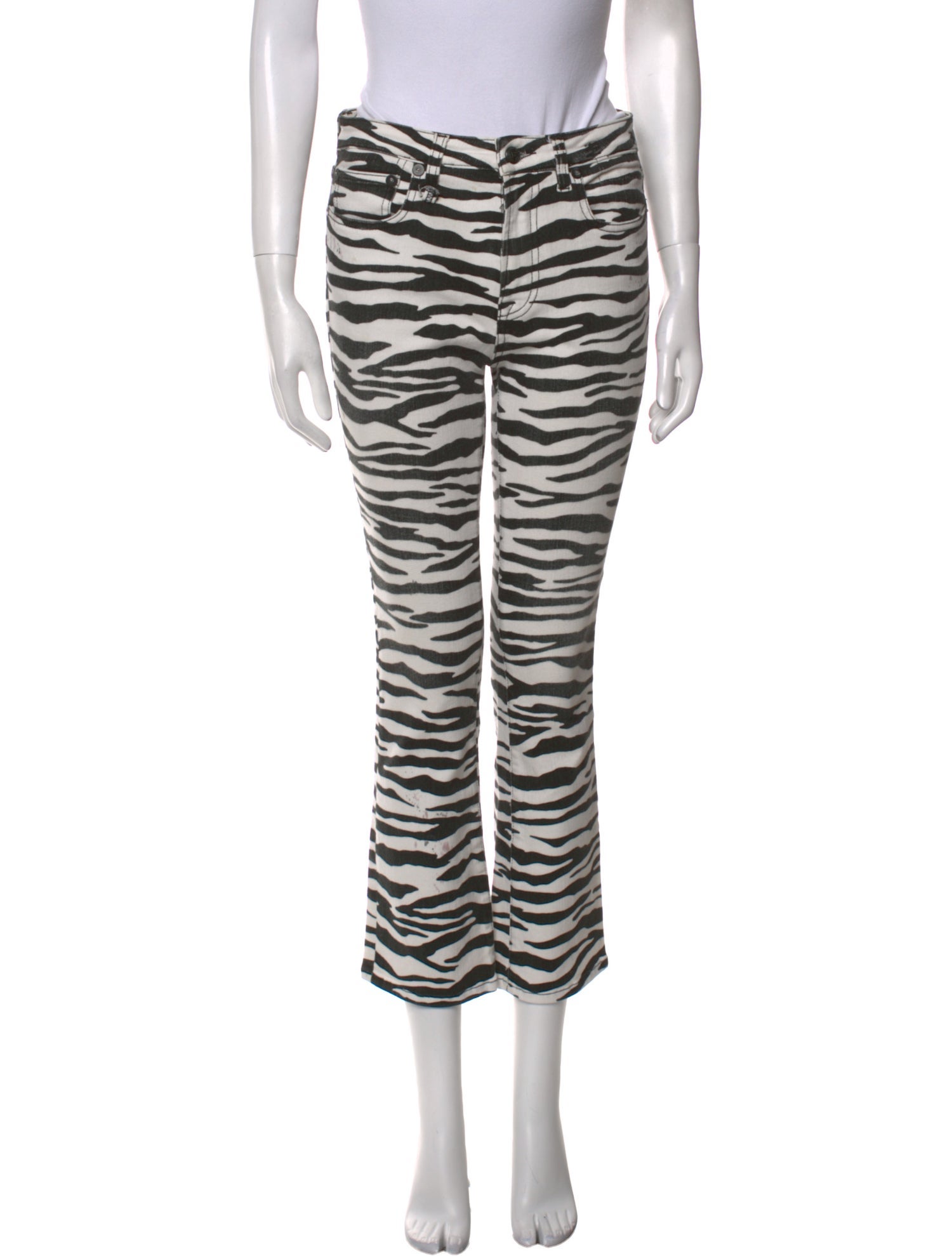 R13 Animal Print Straight Leg Pants