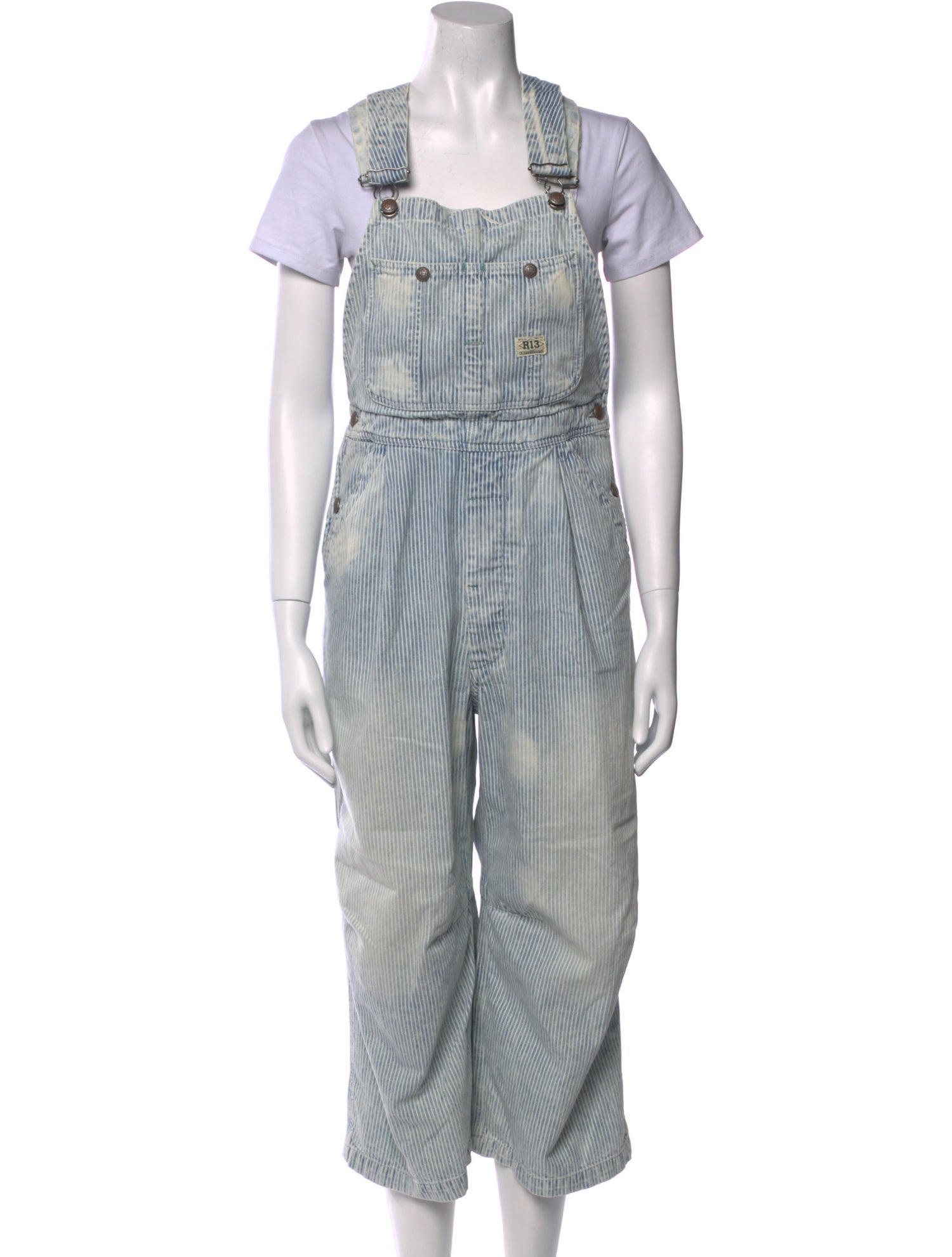 R13 Striped Square Neckline Jumpsuit