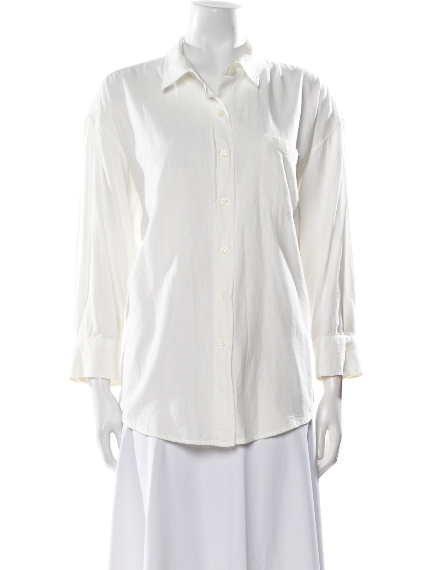 R13 Three-Quarter Sleeve Button-Up Top