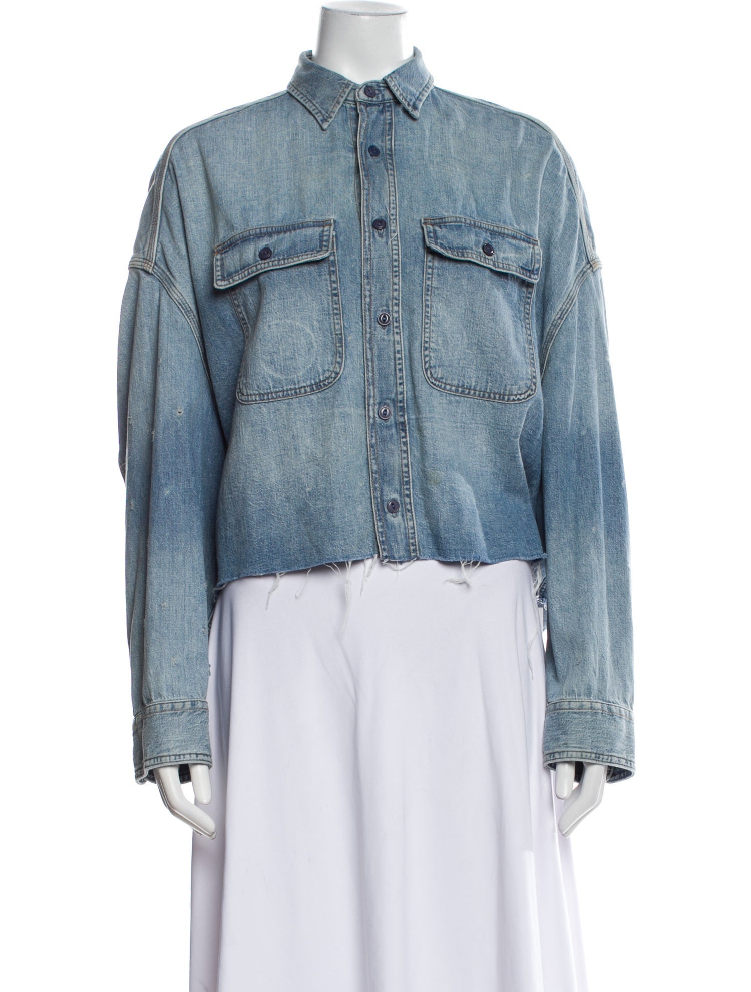 R13 Long Sleeve Button-Up Top