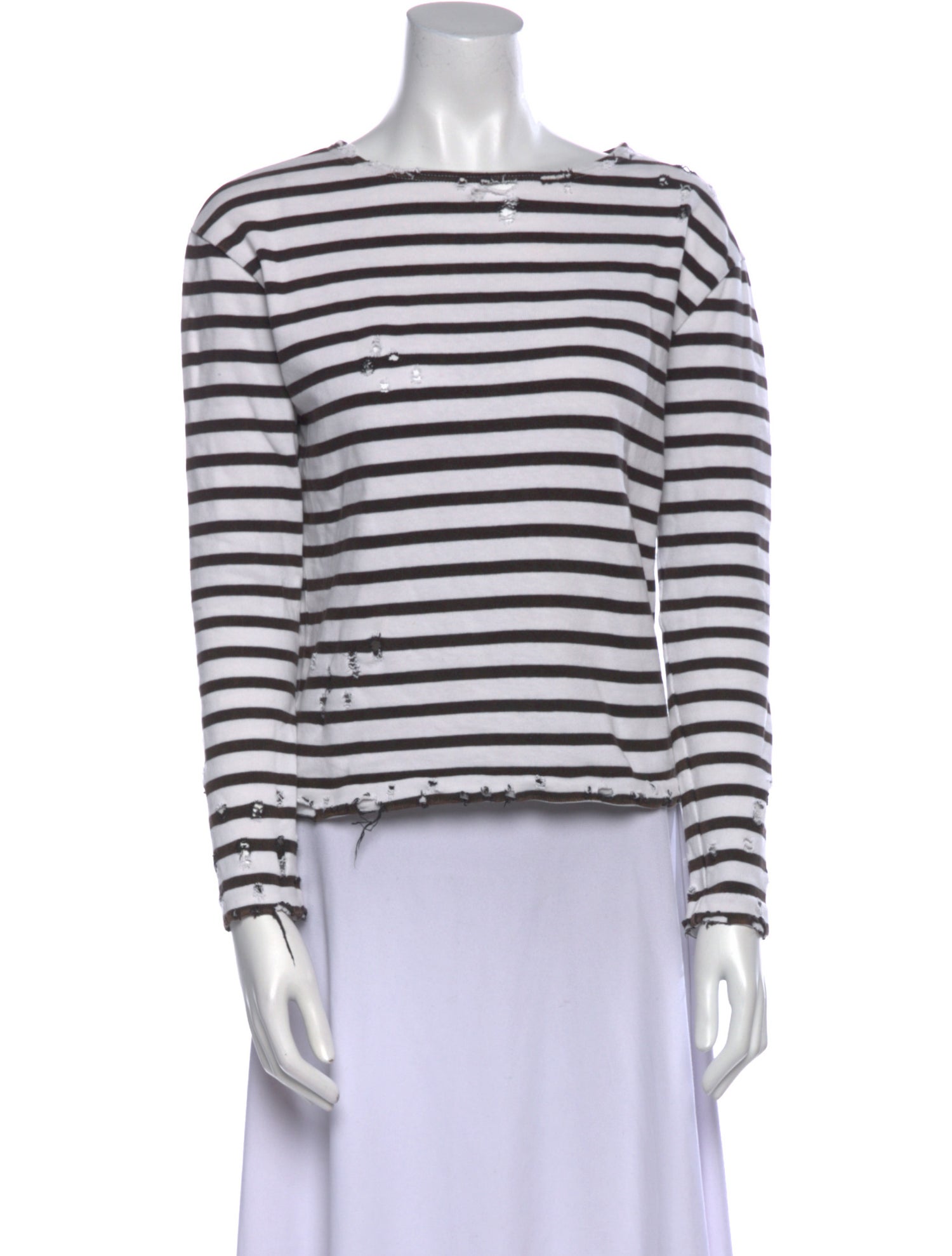 R13 Striped Bateau Neckline Top