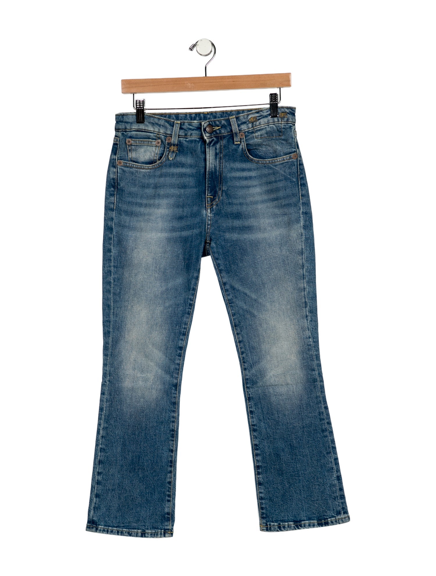 R13 Mid-Rise Straight Leg Jeans