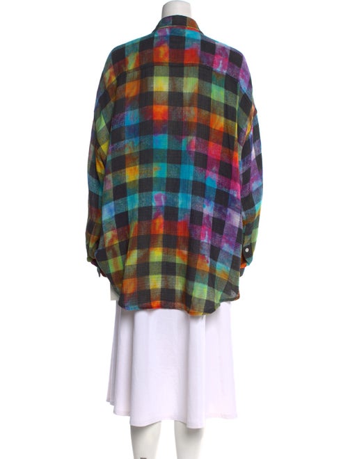 R13 Plaid Print Long Sleeve Tunic