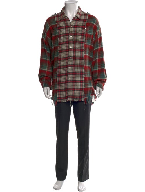 R13 Plaid Print Long Sleeve Shirt