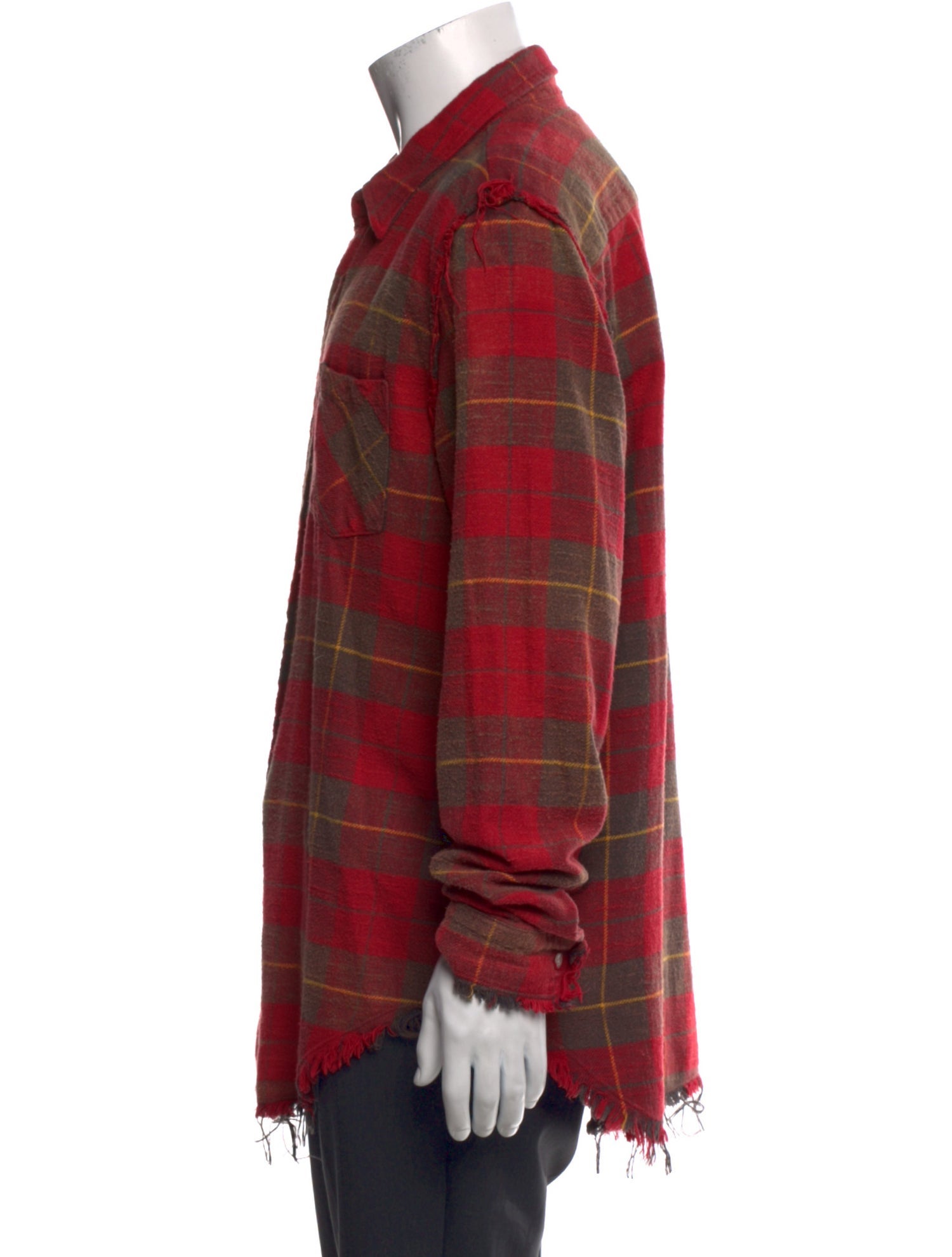 R13 Plaid Print Long Sleeve Shirt