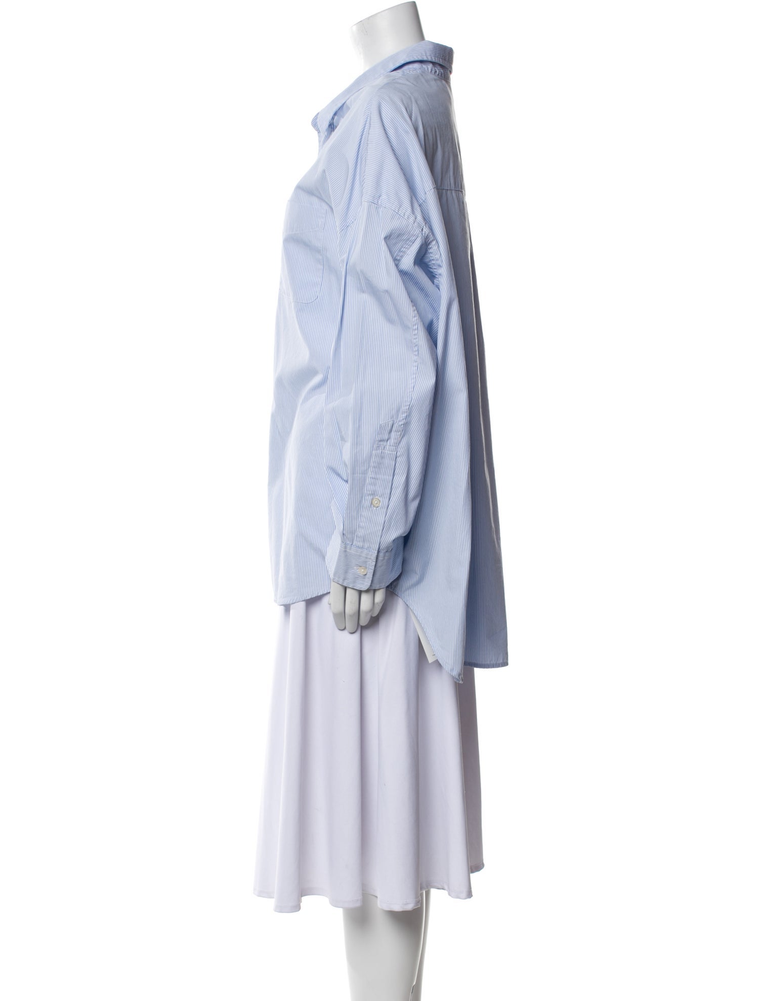 R13 Striped Long Sleeve Button-Up Top