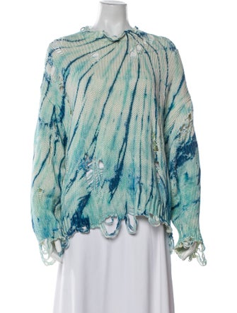 R13 Printed Crew Neck Sweater