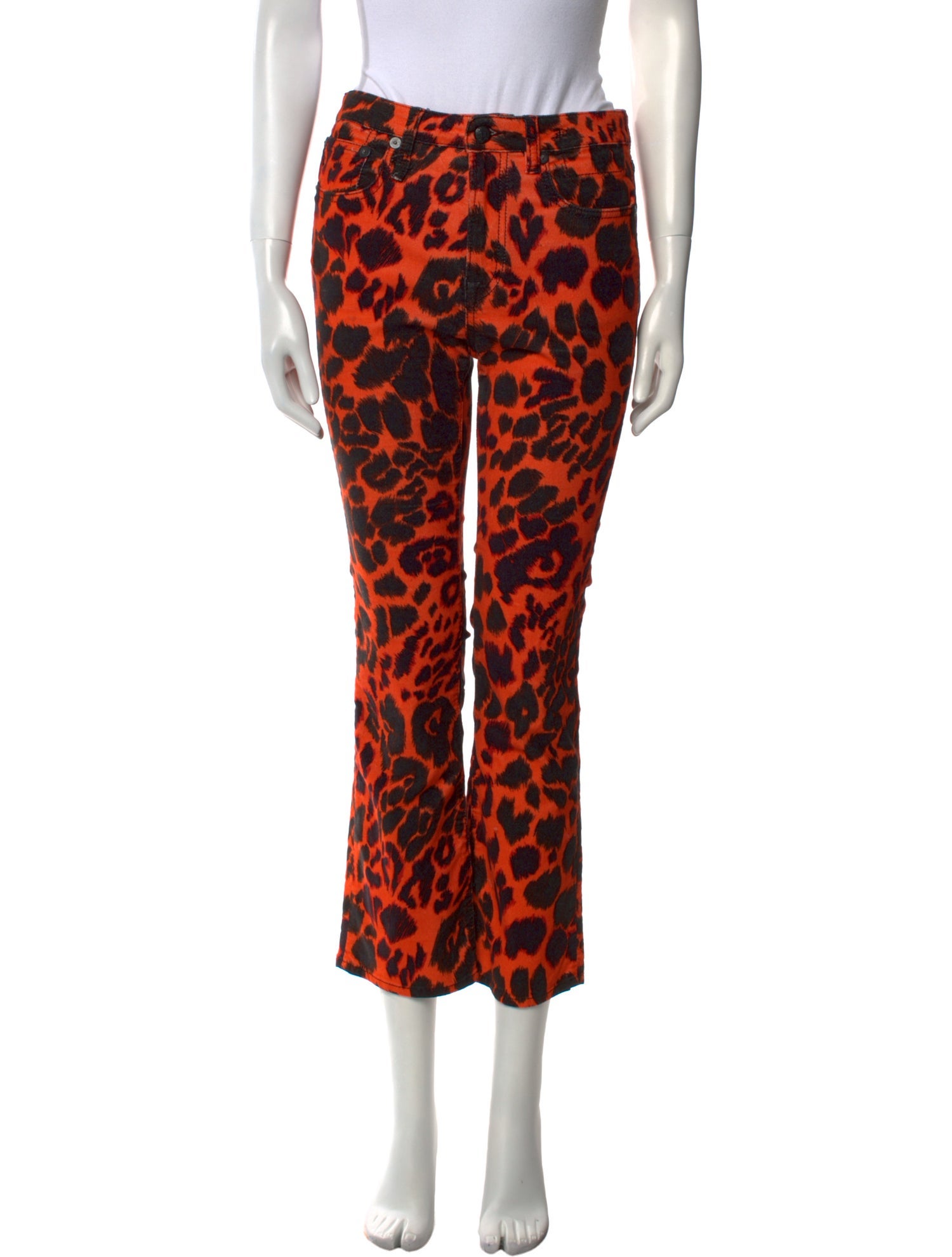 R13 Animal Print Straight Leg Pants