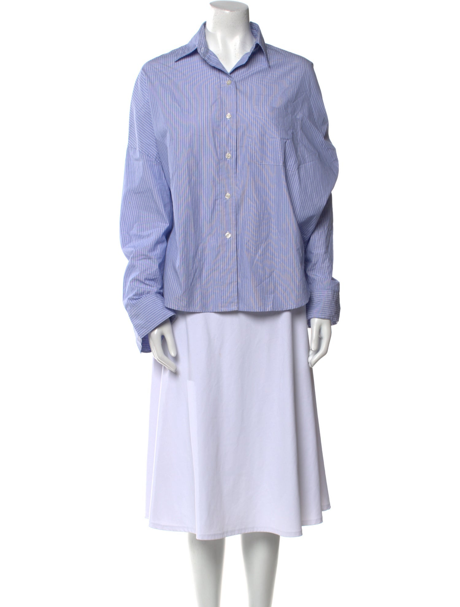 R13 Striped Long Sleeve Button-Up Top