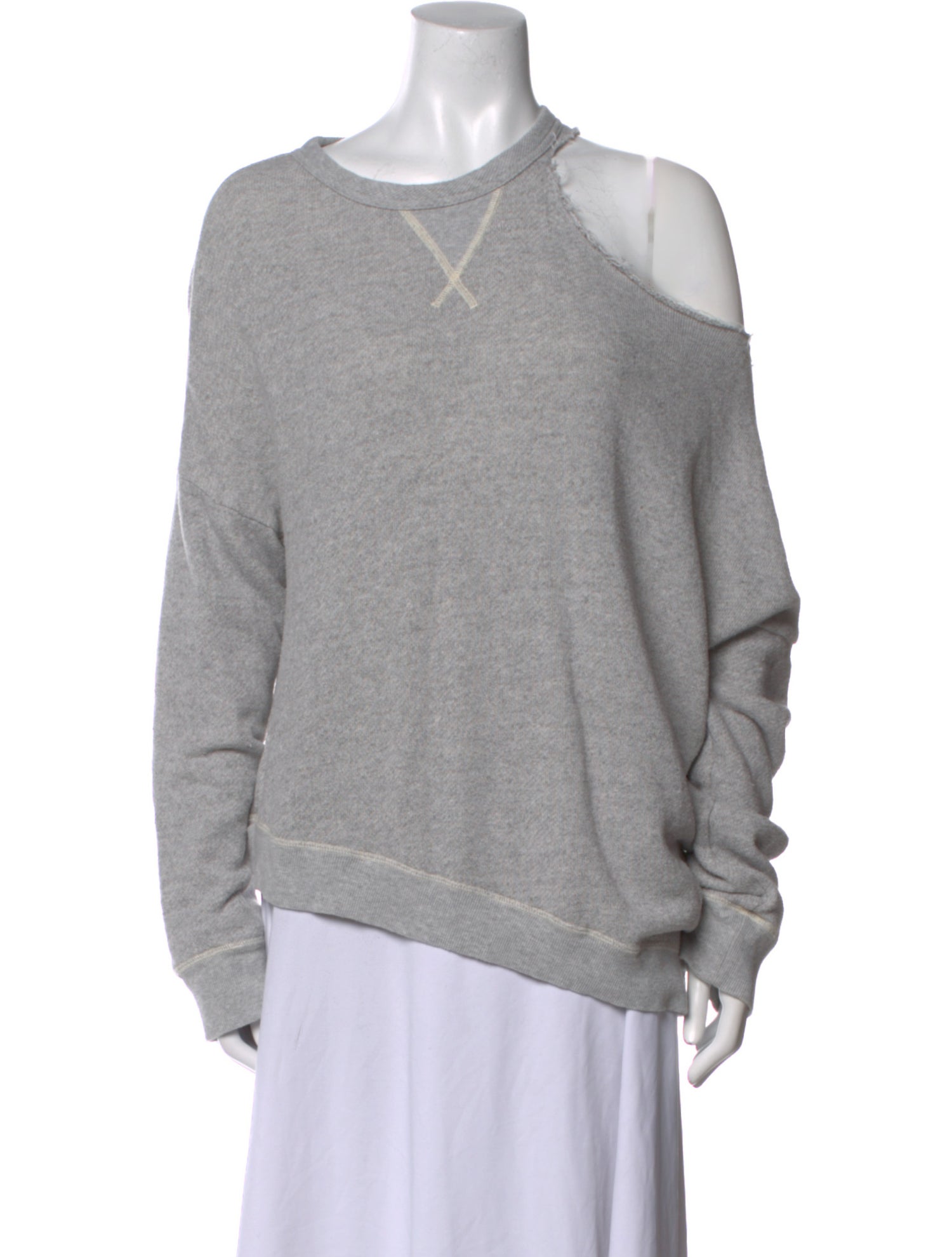 R13 One-Shoulder Long Sleeve Sweatshirt