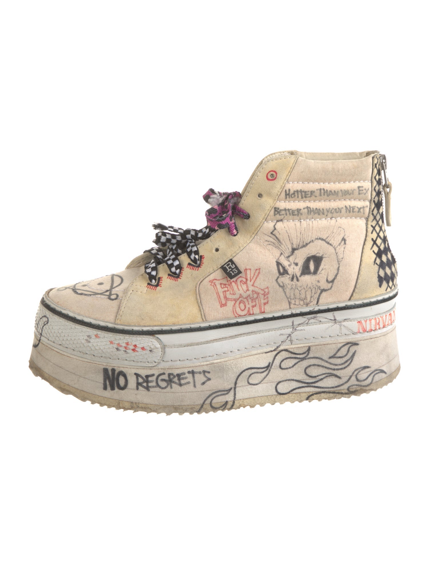 R13 Canvas Printed Sneakers