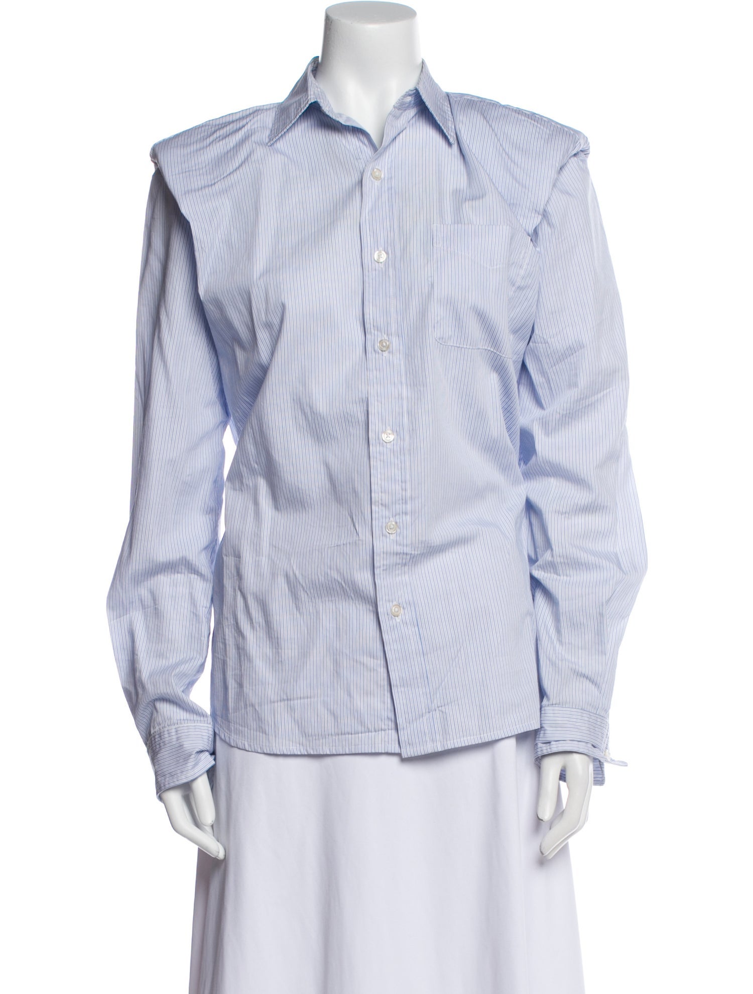 R13 Striped Long Sleeve Button-Up Top