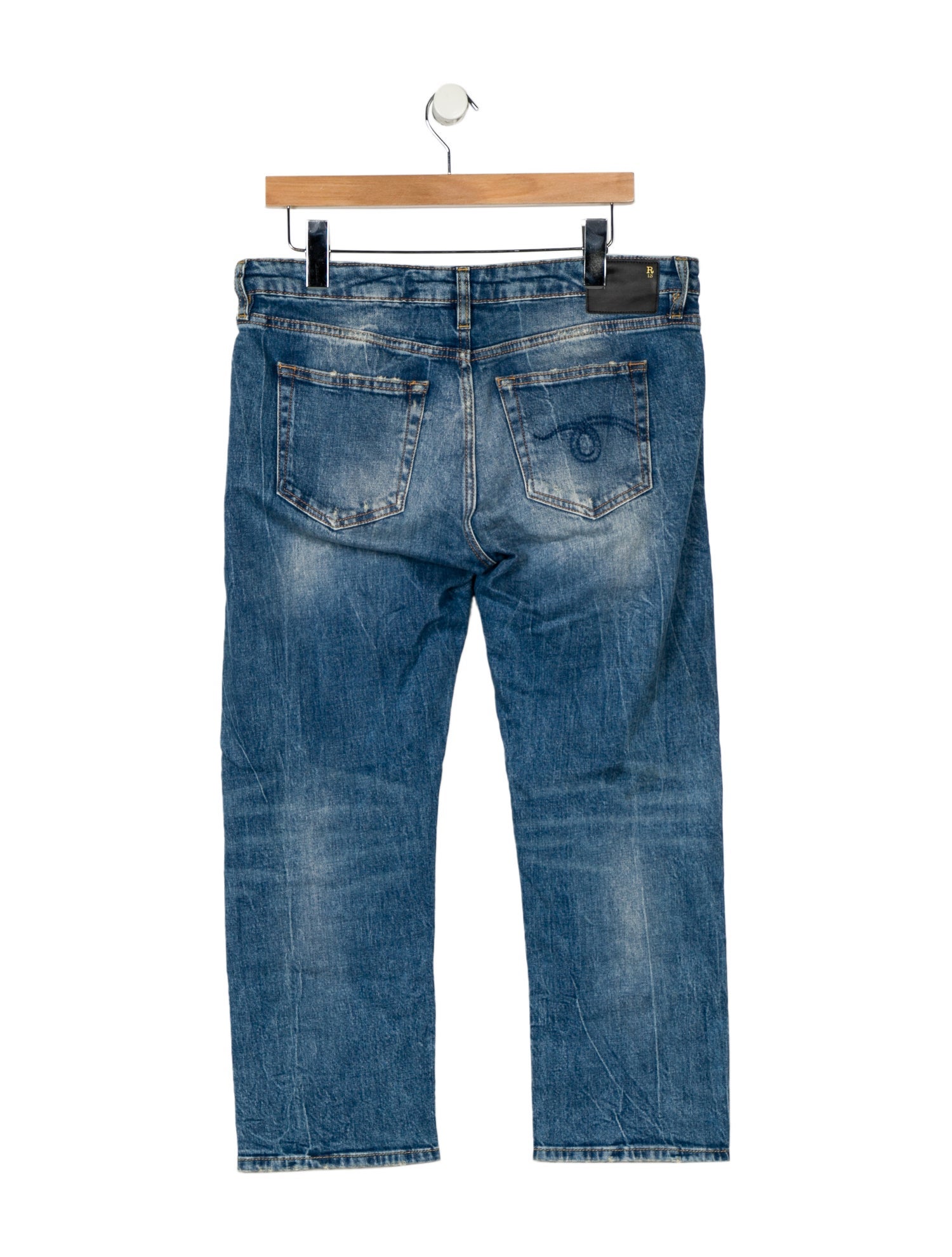 R13 Mid-Rise Straight Leg Jeans