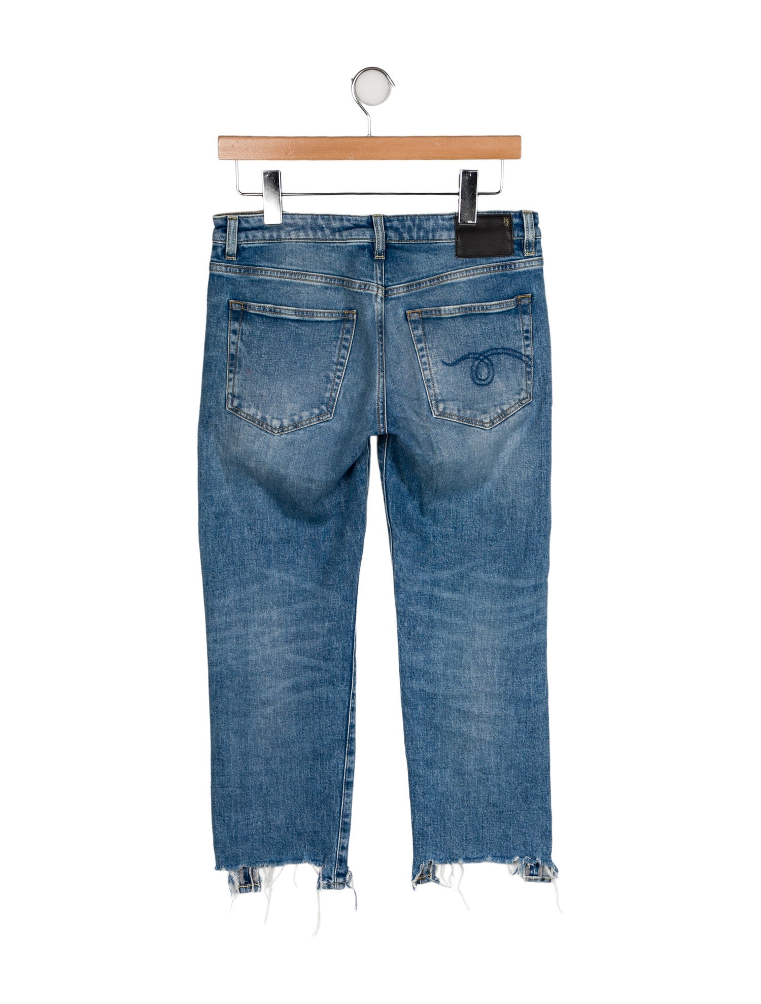 R13 Mid-Rise Straight Leg Jeans