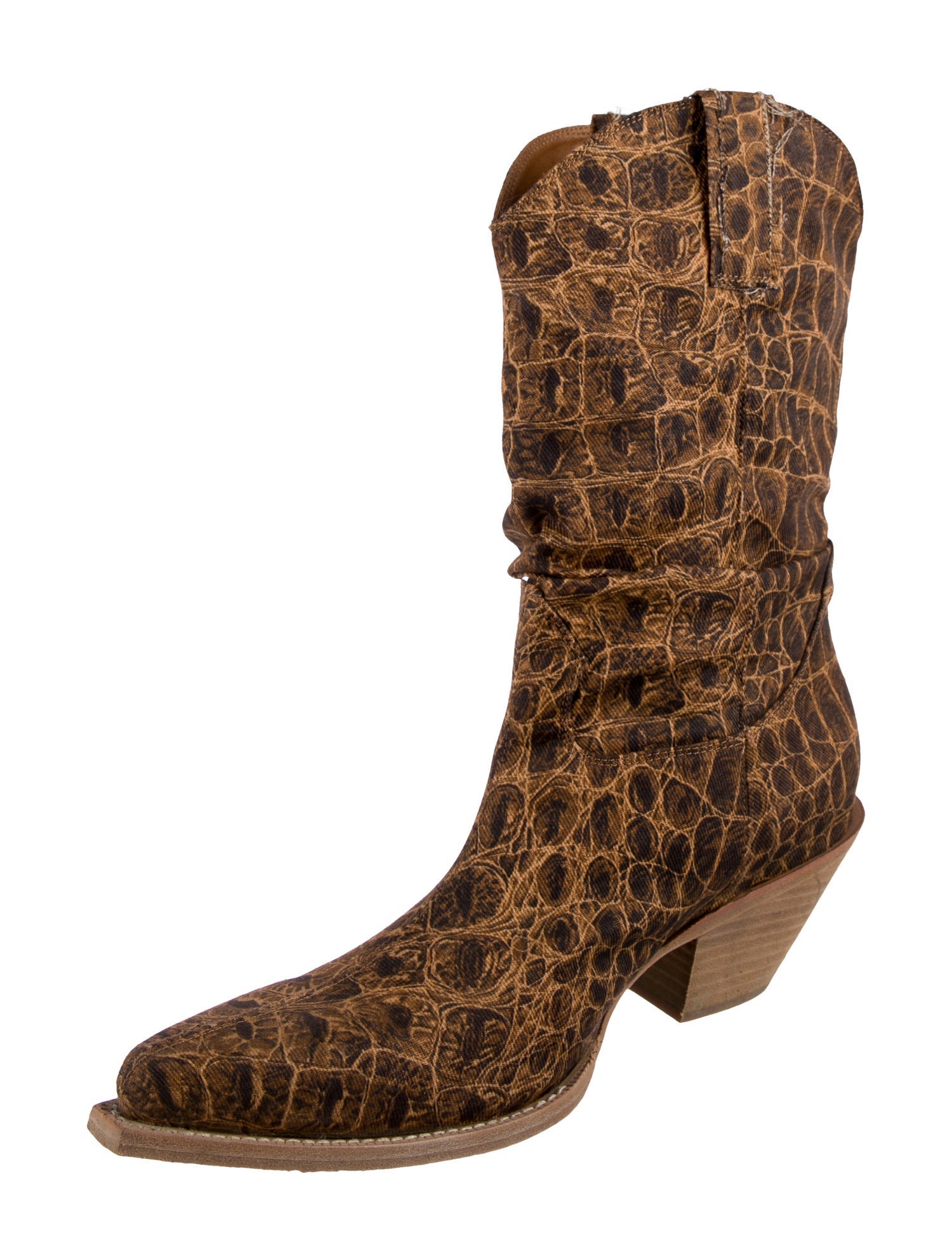 R13 Canvas Printed Western Boots