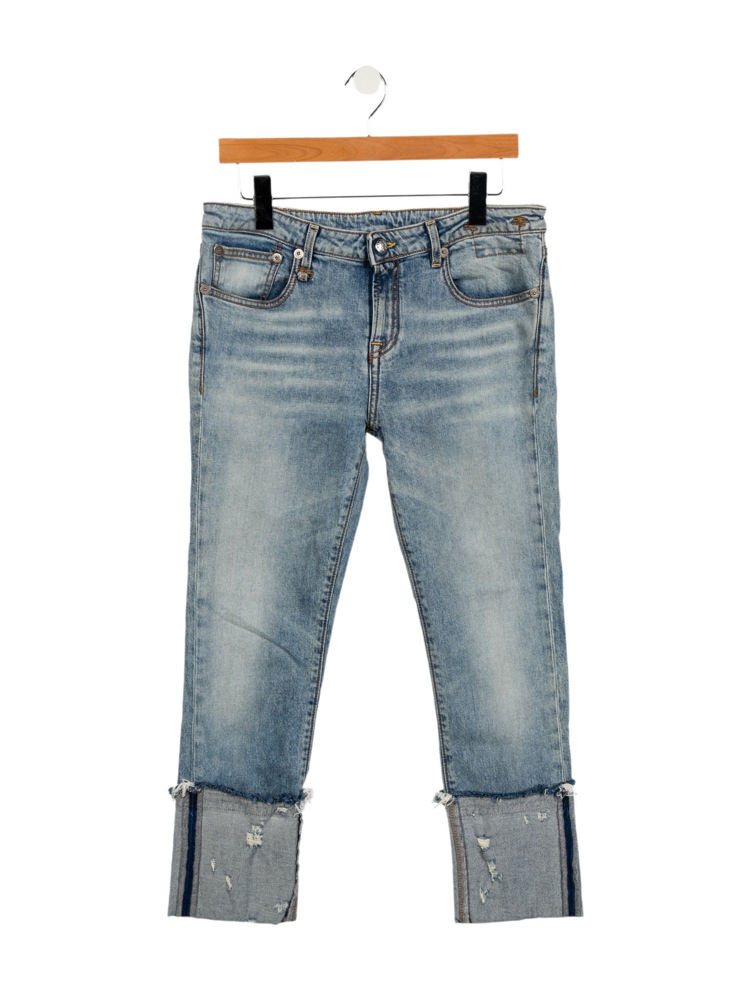 R13 Mid-Rise Straight Leg Jeans