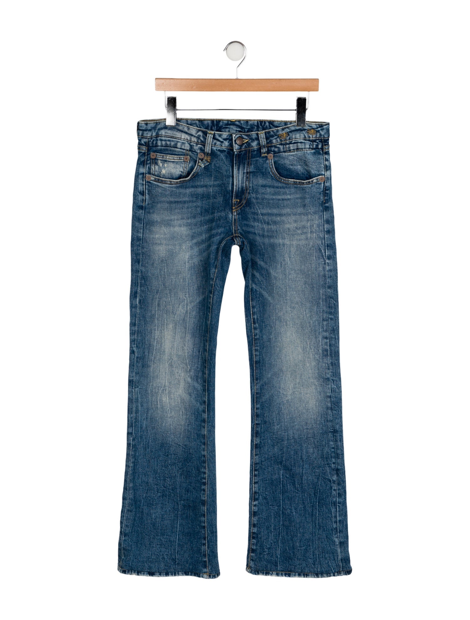R13 Mid-Rise Wide Leg Jeans