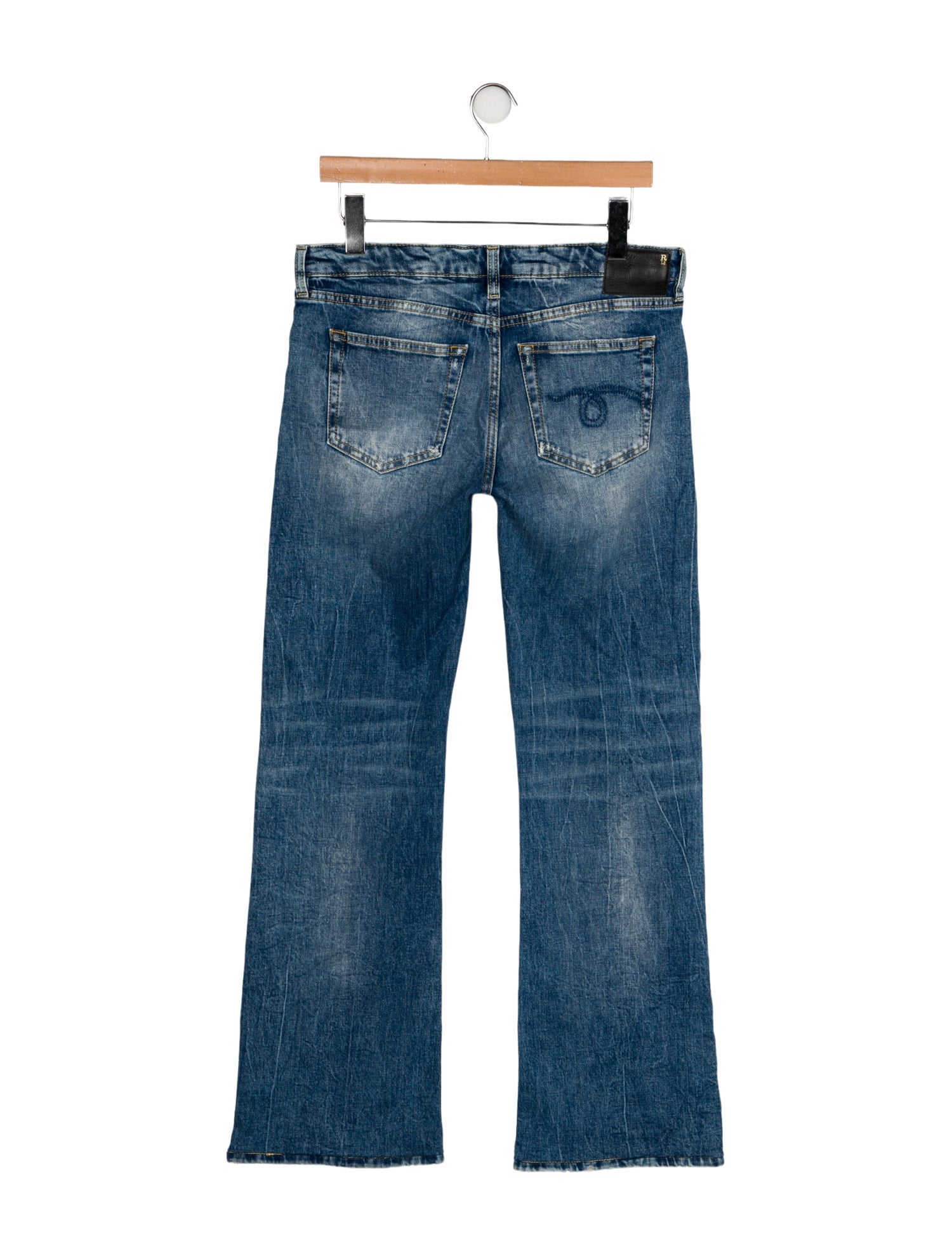 R13 Mid-Rise Wide Leg Jeans