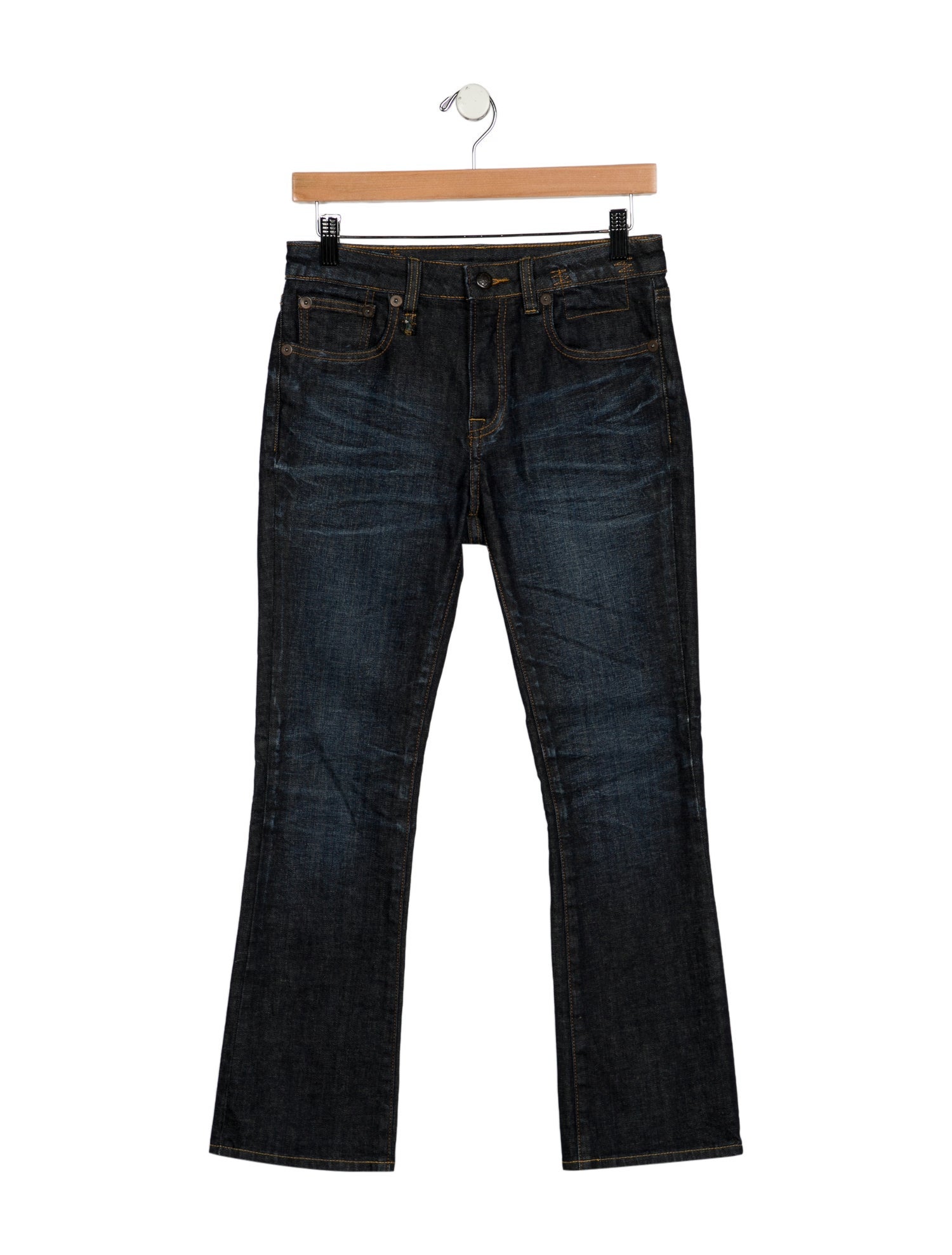 R13 Mid-Rise Straight Leg Jeans